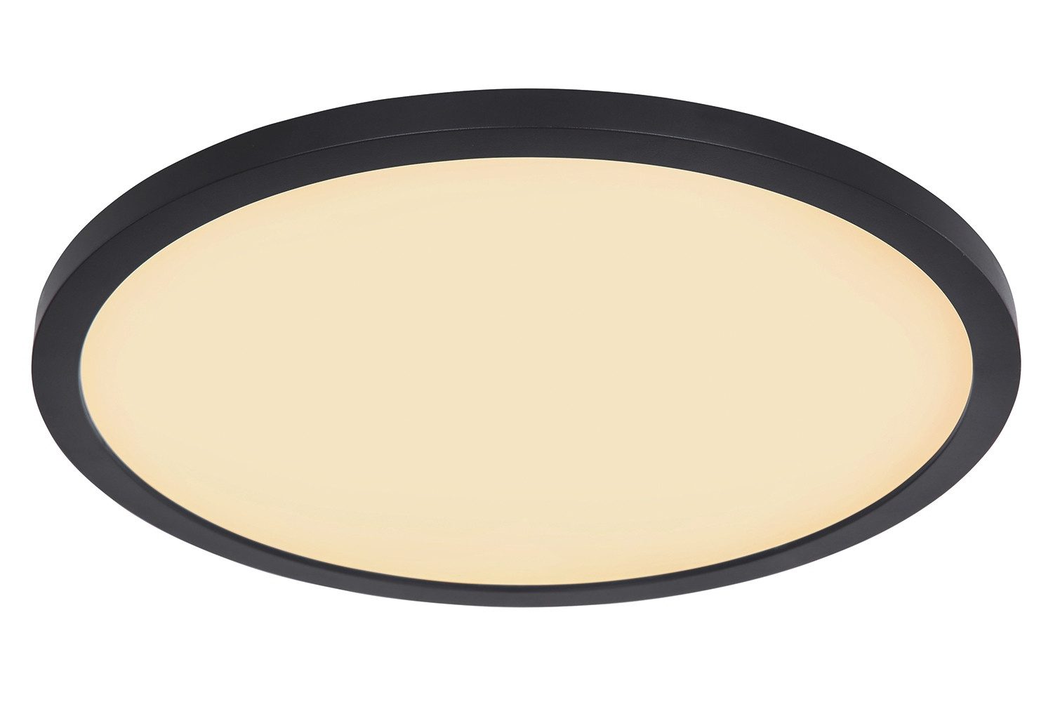 GLOBO LIGHTING LED Deckenleuchte SAPANA, Ø 29,4 cm, 1-flammig, Schwarz, Weiß, Dimmfunktion, Memoryfunktion, LED fest integriert, Extra-Warmweiß, Kunststoff, IP44 Spritzwassergeschützt