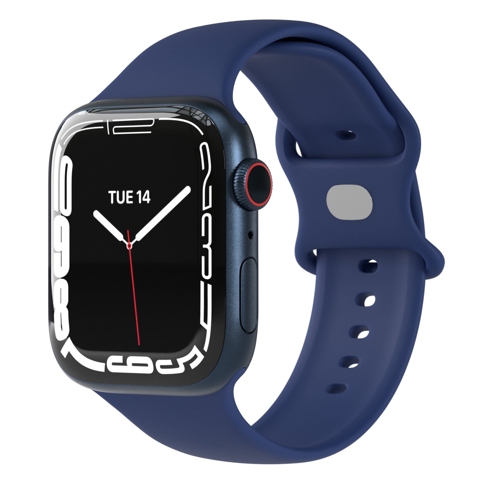 EAZY CASE Uhrenarmband Silicon Armband iWatch 11 10 9 8 7 6 5 4 3 2 SE Ultra, Sport Gummiband verstellbares Band mit Metallverschluss Dunkel Blau