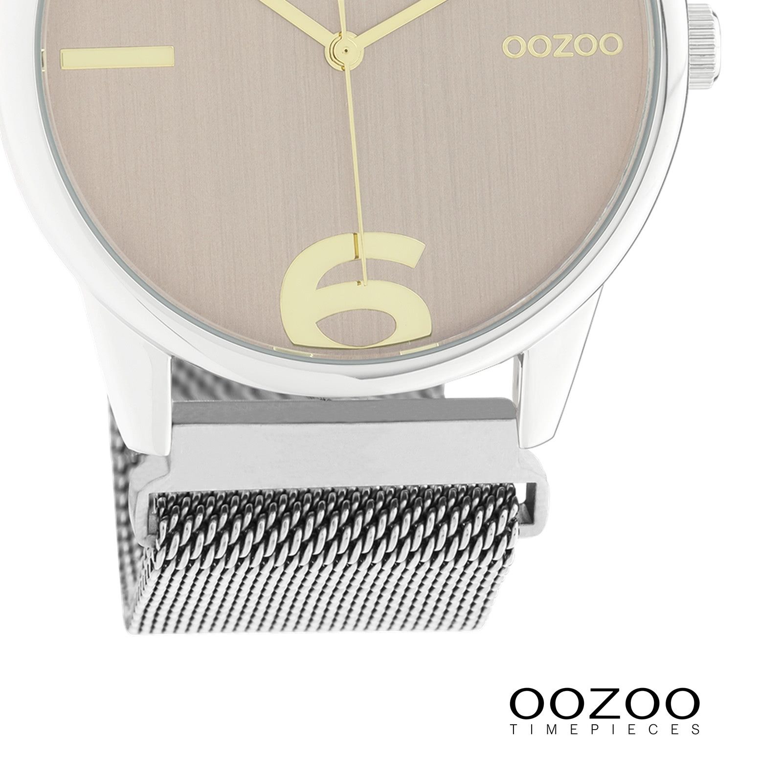 OOZOO Quarzuhr Oozoo Damen Armbanduhr Timepieces Analog, (Analoguhr), Damenuhr rund, groß (ca. 40mm) Metallarmband silber