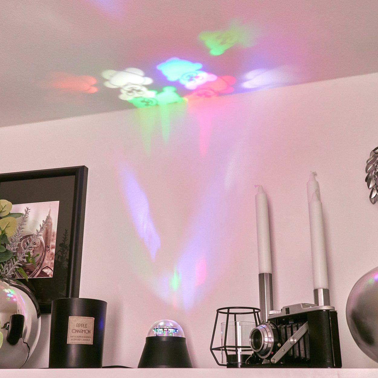 An-/Ausschalter Metall/Kunststoff RGB »Radicosa« Lichteffekt, Nachttischlampe Tischleuchte hofstein aus in bunten mit mit LED, Schwarz/Klar, Bärchen,