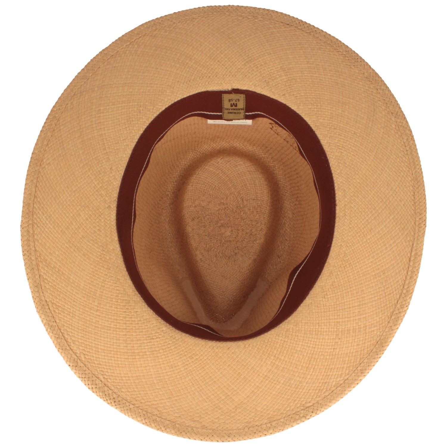 Breiter Strohhut Extra breiter Panama mit schicker Leder-Garnitur