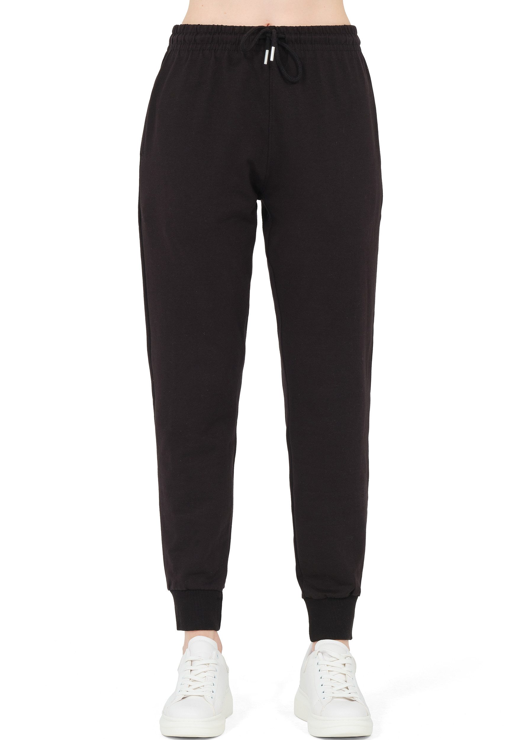 R-CAMP Sweathose Jogginghose Damen Baumwolle Slim Fit Freizeithose (1-tlg) Baumwolle, Slim Fit, Freizeit, Sport