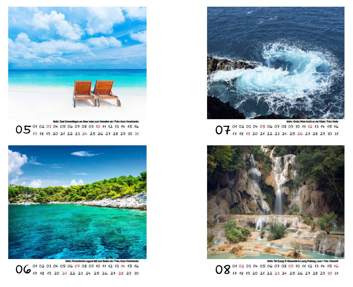 Seelenzauber Tischkalender Wasserzauber Tischkalender 10cm x 10cm für 2026 Wasser und Wasserfälle