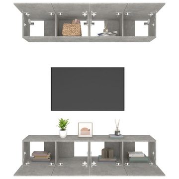 furnicato TV-Schrank TV-Schränke 4 Stk. Betongrau 80x30x30 cm Holzwerkstoff