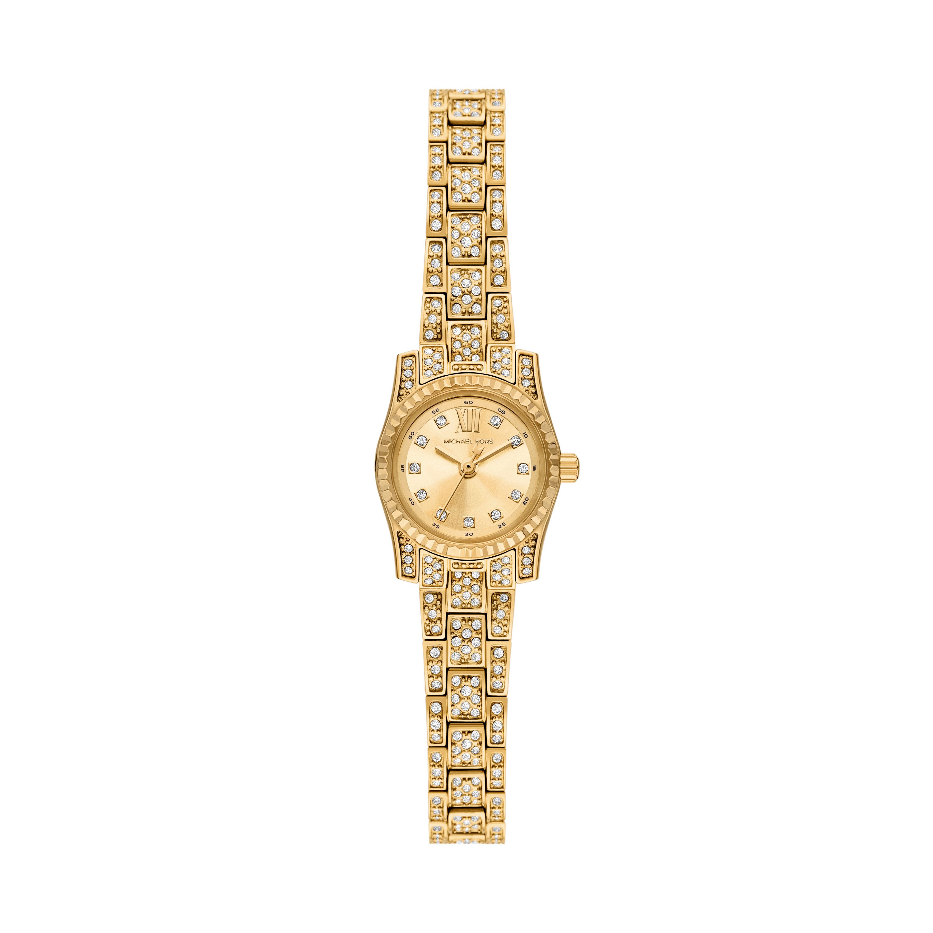 MICHAEL KORS Quarzuhr MICRO PETITE LEXINGTON MK4980, Armbanduhr, Damenuhr, Edelstahlarmband, analog, Glassteine