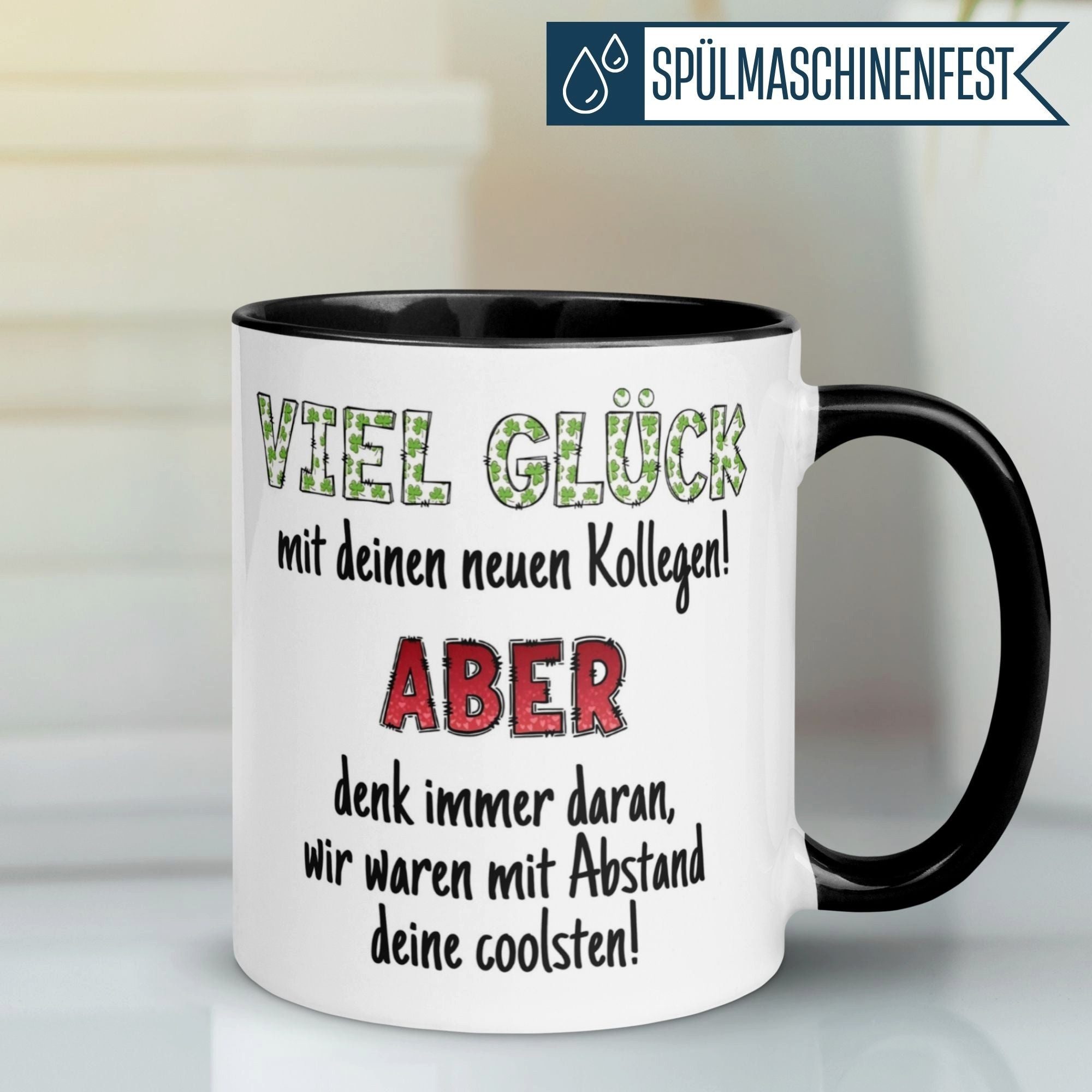 Momentals Tasse Abschiedsgeschenk Kollegen – „Wir waren mit Abstand die Coolsten“, Gratis Versand · Links-&Rechtshänder · Spülmaschinenfest