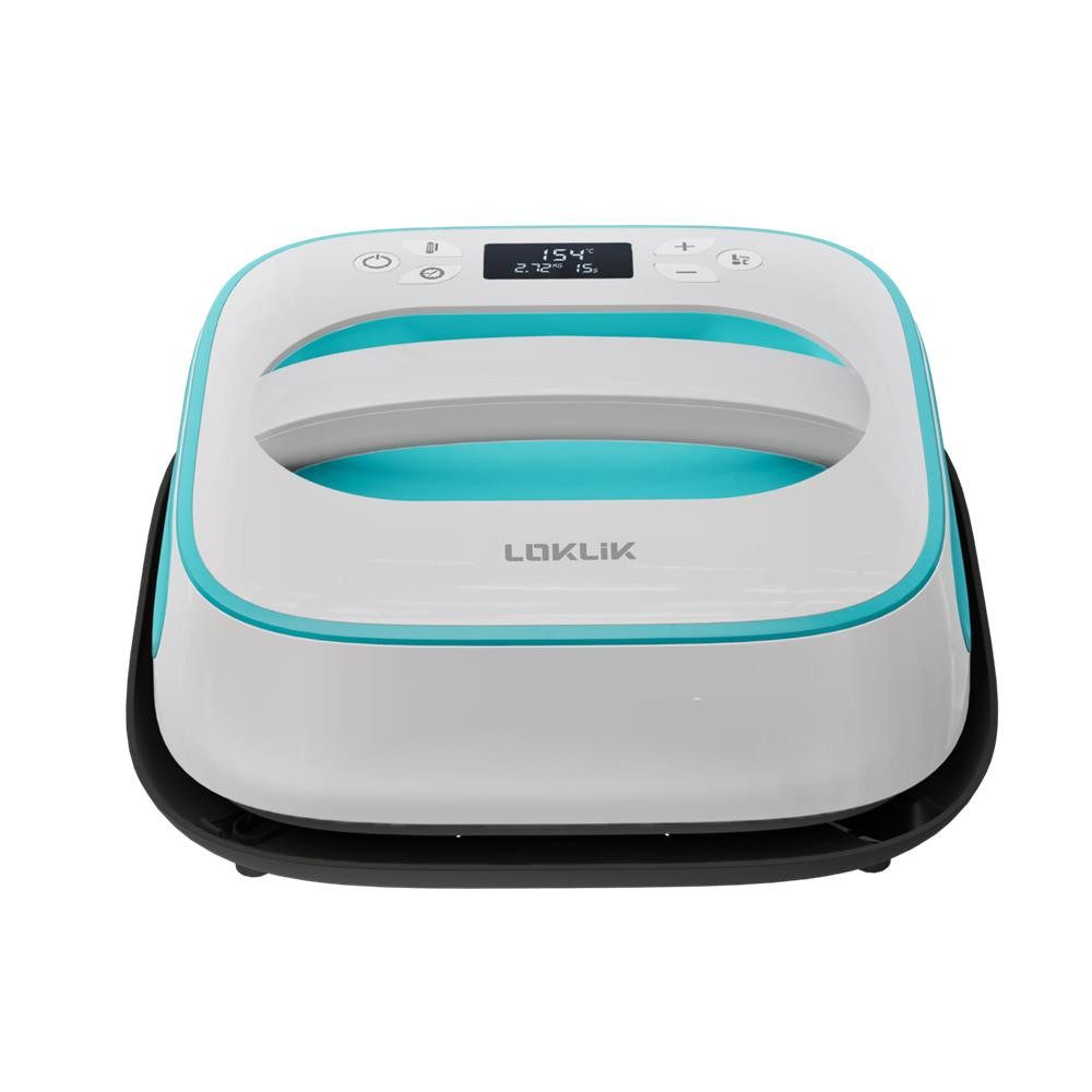 LOKLIK Reisebügeleisen Easy Heat Press, Transferpresse, 25,5 x 25,5 cm, Thermopresse, weiß, blau