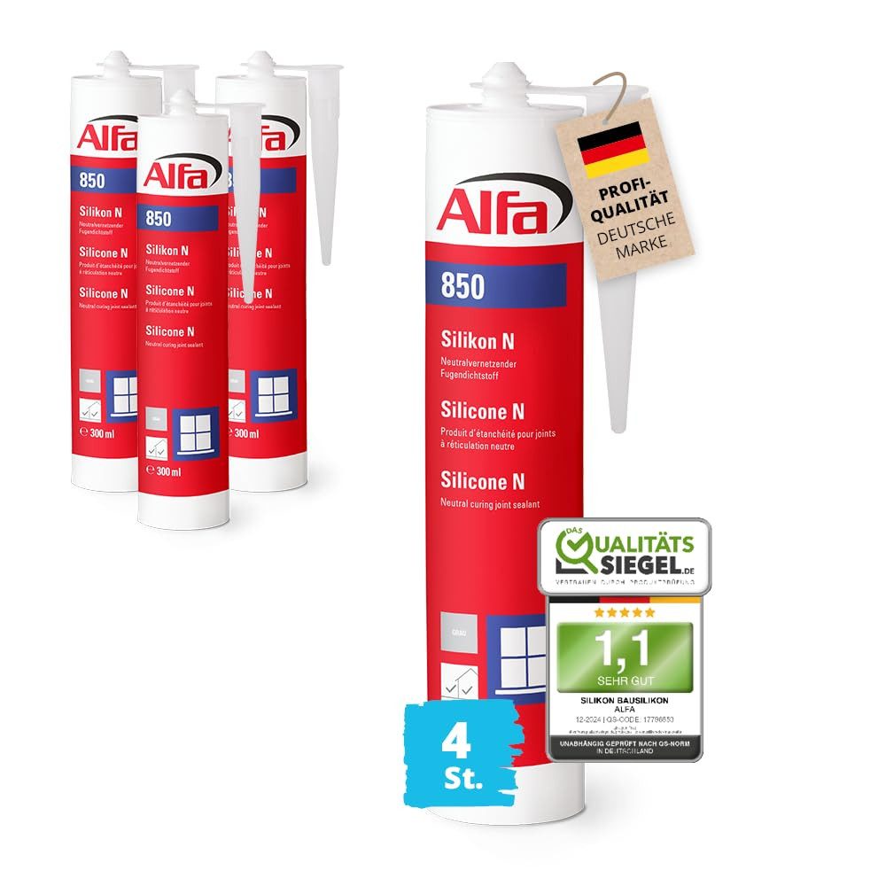 Silikon Silikon N (Bau-Silikon, Sanitär-Silikon) Steingrau (300 ml)