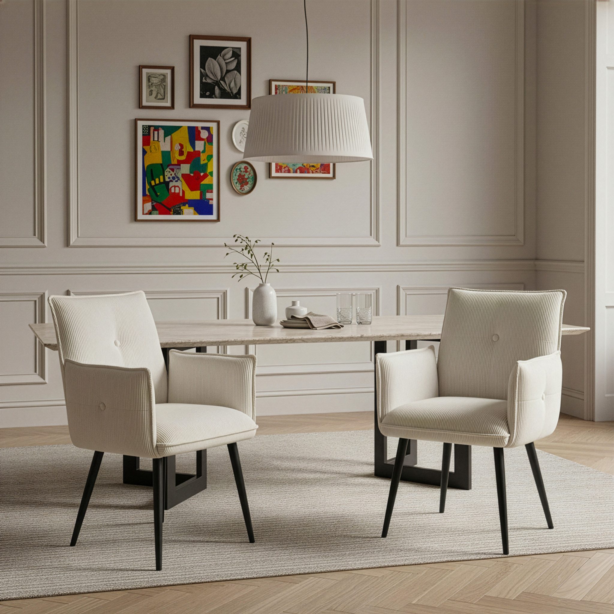 DUBI Möbel Polsterstuhl Mika-Nina 2er-Set, Federkern, günstig online kaufen