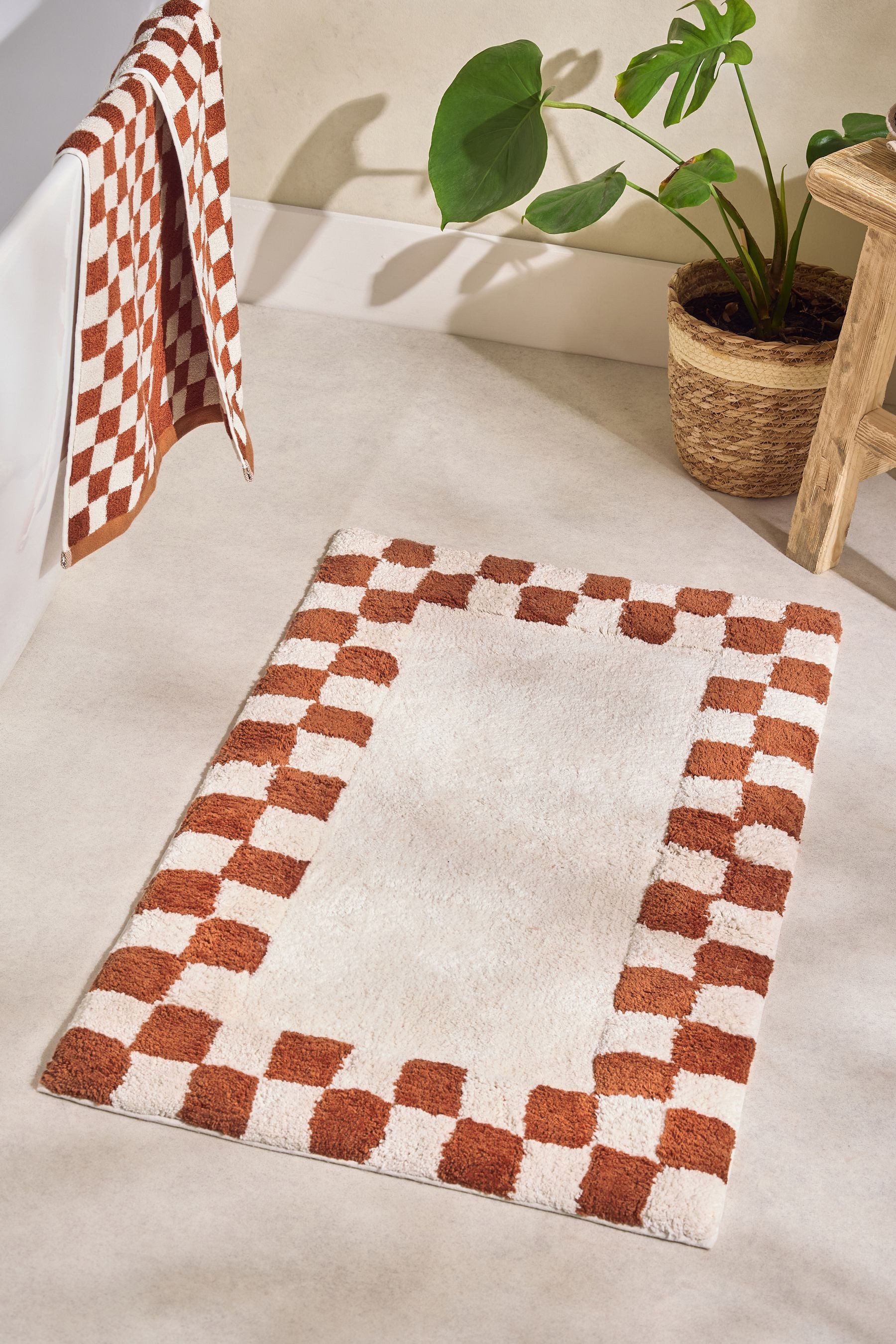 Next Badematte Badematte Schachbrettmuster aus 100 % Baumwolle, Höhe 80 mm, günstig online kaufen