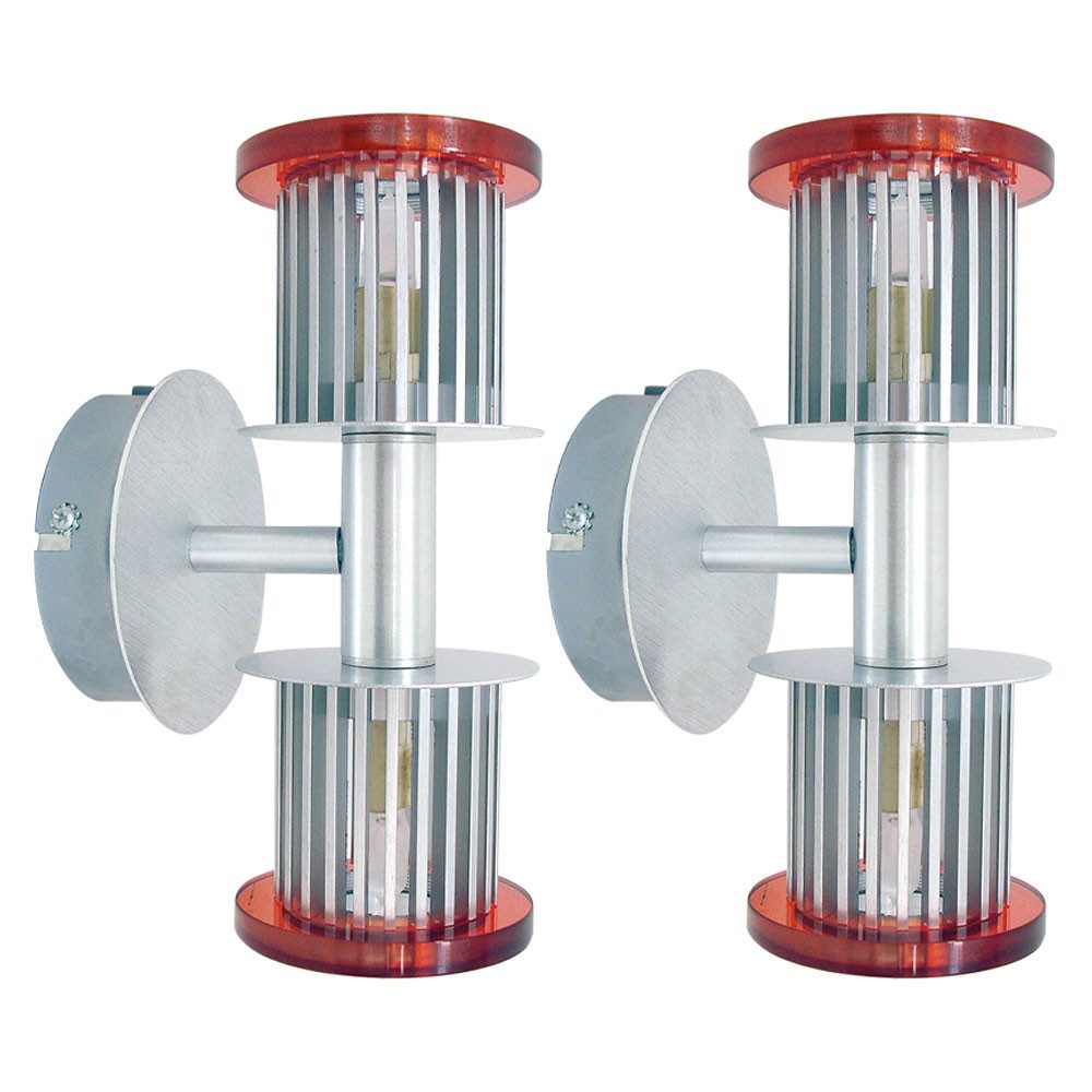 GLOBO LIGHTING LED Wandleuchte, Wandlampe Wandleuchte Flurlampe Glas orange Wohnzimmerlampe H 22 cm 2x