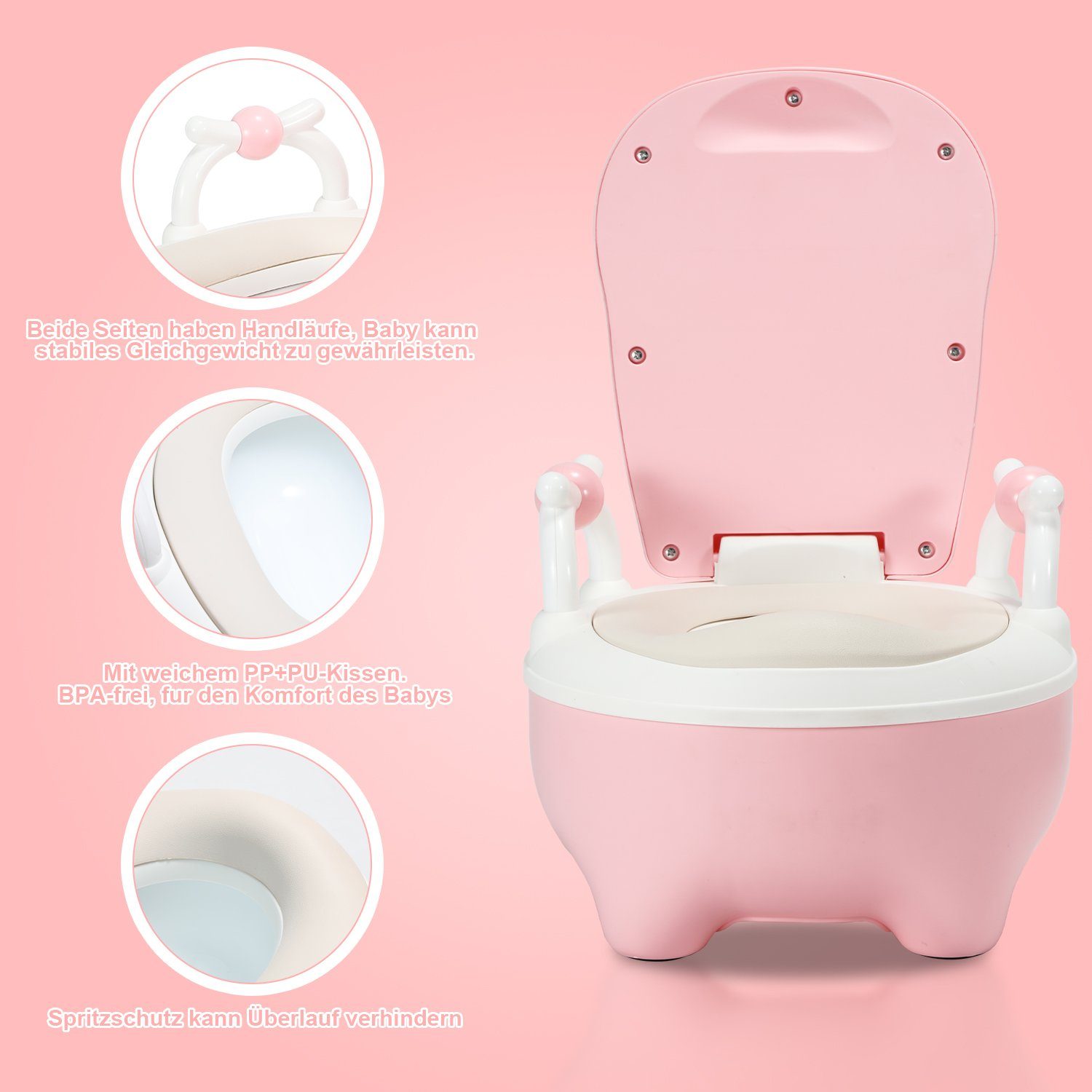 Clanmacy Toilettentrainer Kinder Töpfchen Kindertoilette Babytopf WC, Kinder Toilettensitz