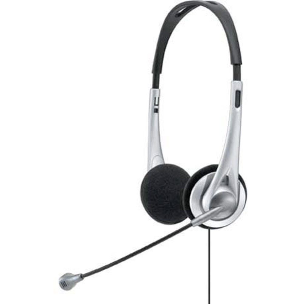 Renkforce Renkforce On Ear Headset kabelgebunden Stereo Schwarz, Silber Lauts Kopfhörer