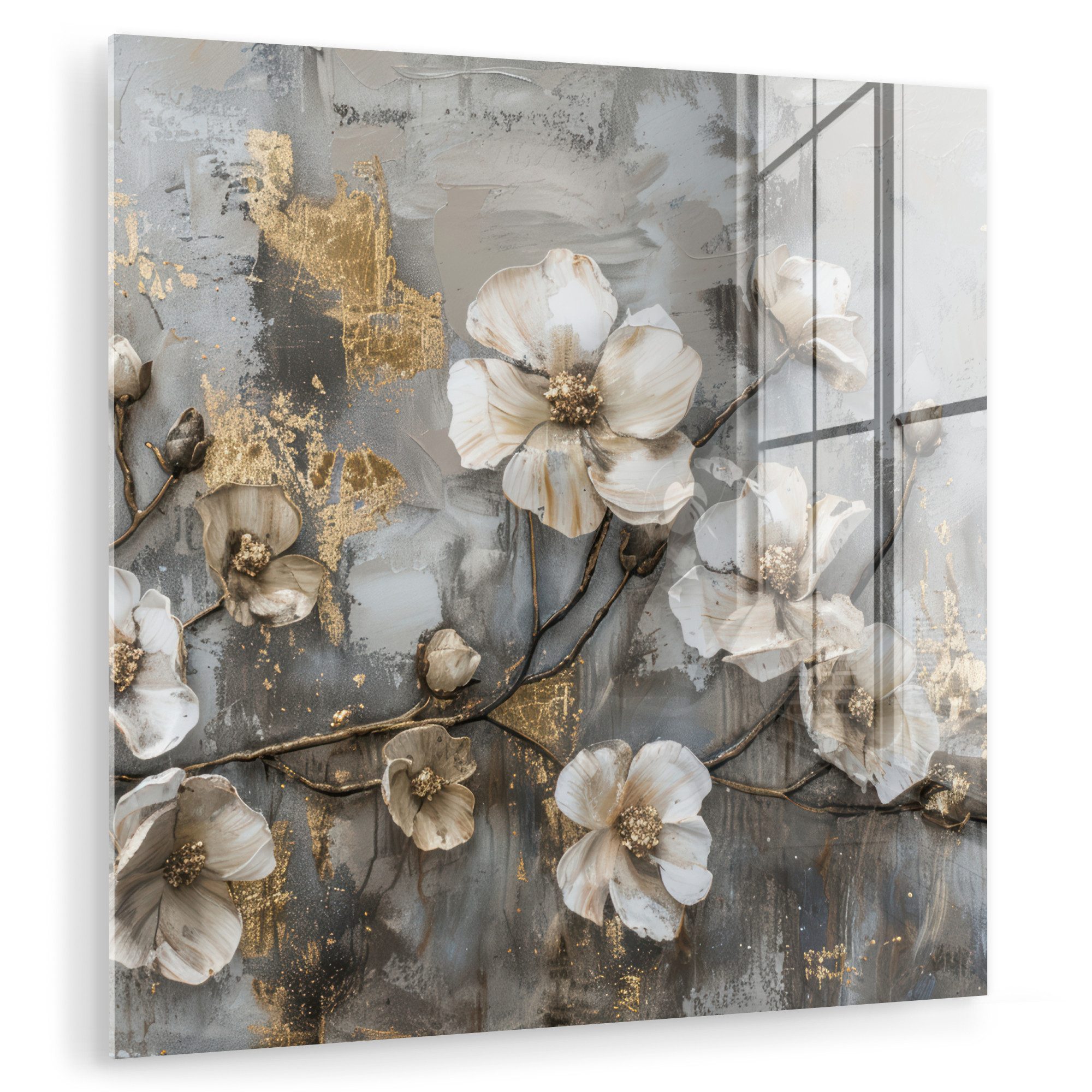 MuchoWow Acrylglasbild Blumen - Weiß - günstig online kaufen