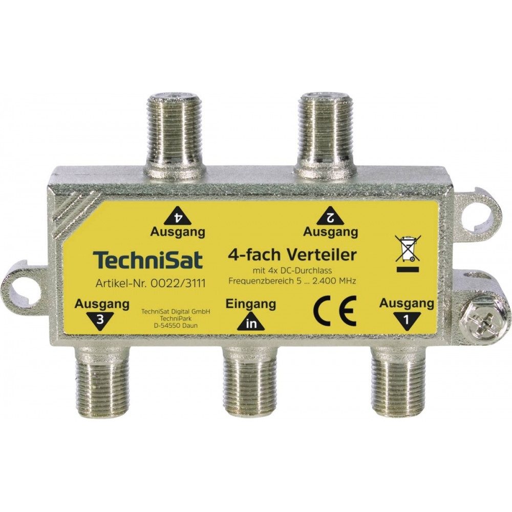 SAT-Verteiler Technisat 4-Wege Verteiler für SAT-Install.