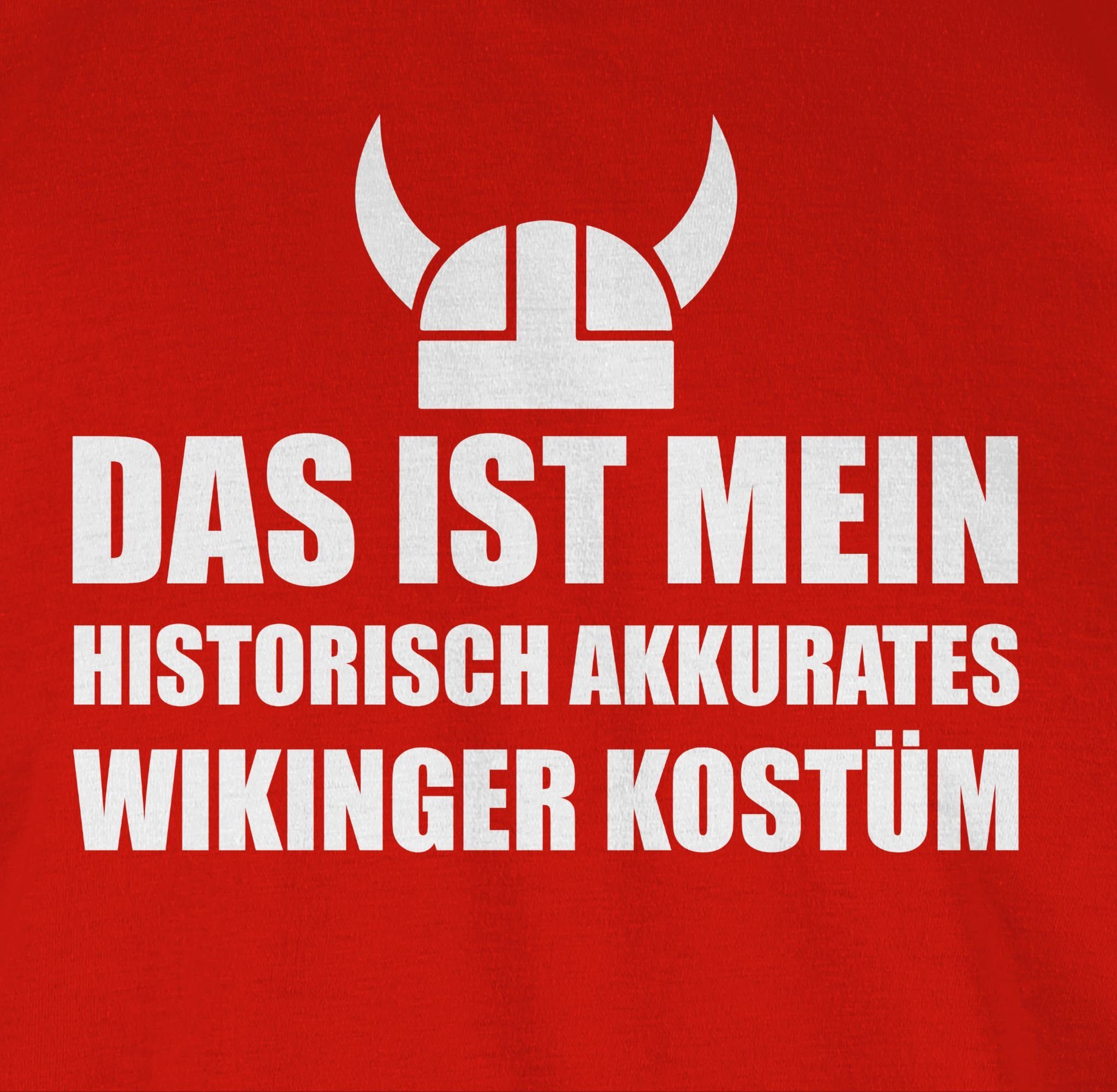 Wingerkostüm Karneval ist Viking mein Outfit Rot Kostüm Shirtracer - 03 N Das Vikinger T-Shirt Valhalla Wikinger