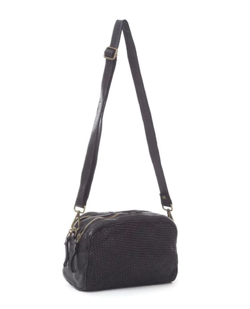 BZNA Umhängetasche Lucy Italy Designer Clutch Braided Ledertasche Schultertasche, geflochtenes Leder