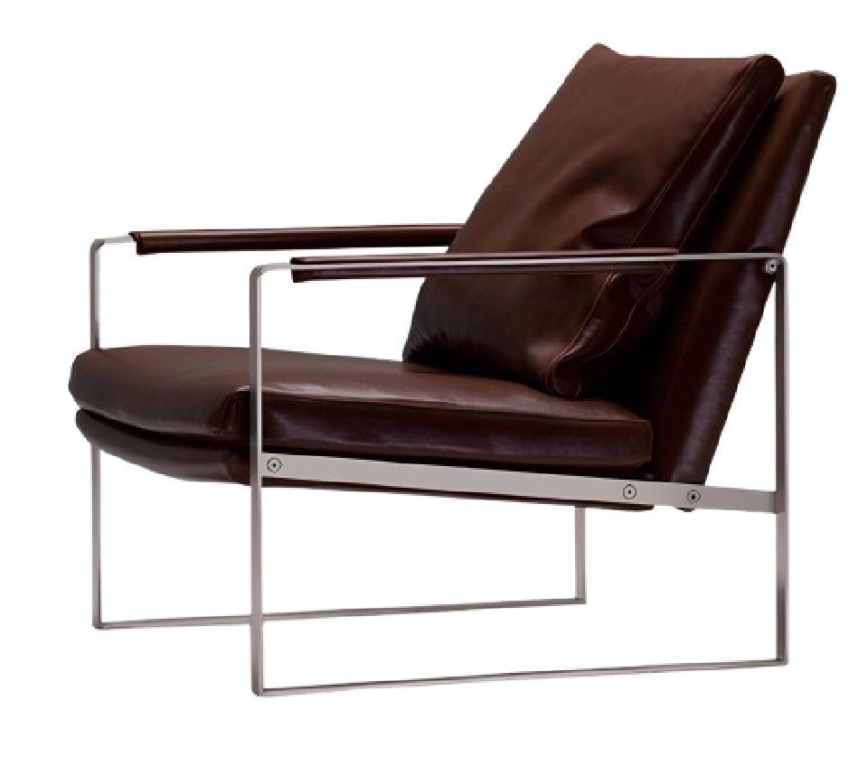 Xlmoebel Sessel Luxuriöser brauner Ledersessel im modernen Lounge-Stil (1-St., Sessel), Hergestellt in Europa
