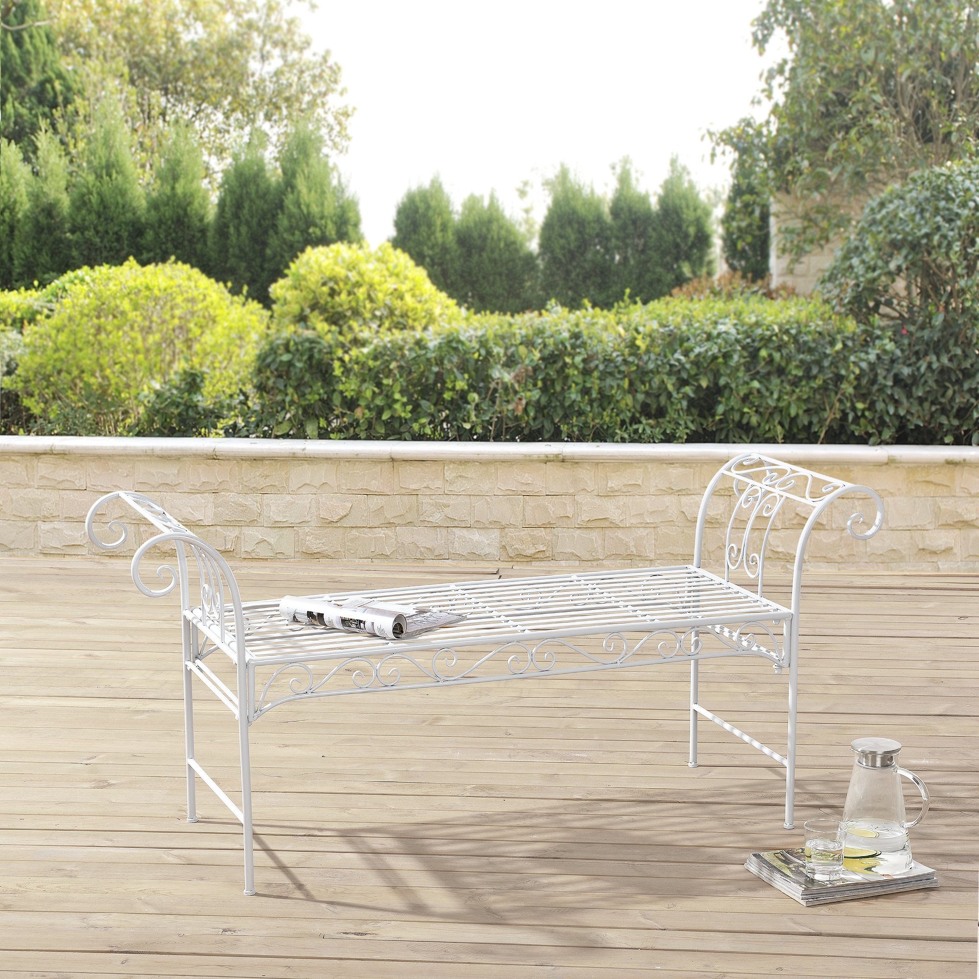 en.casa Gartenbank, »Cossila« Parkbank Sitzbank 70x147x46cm günstig online kaufen
