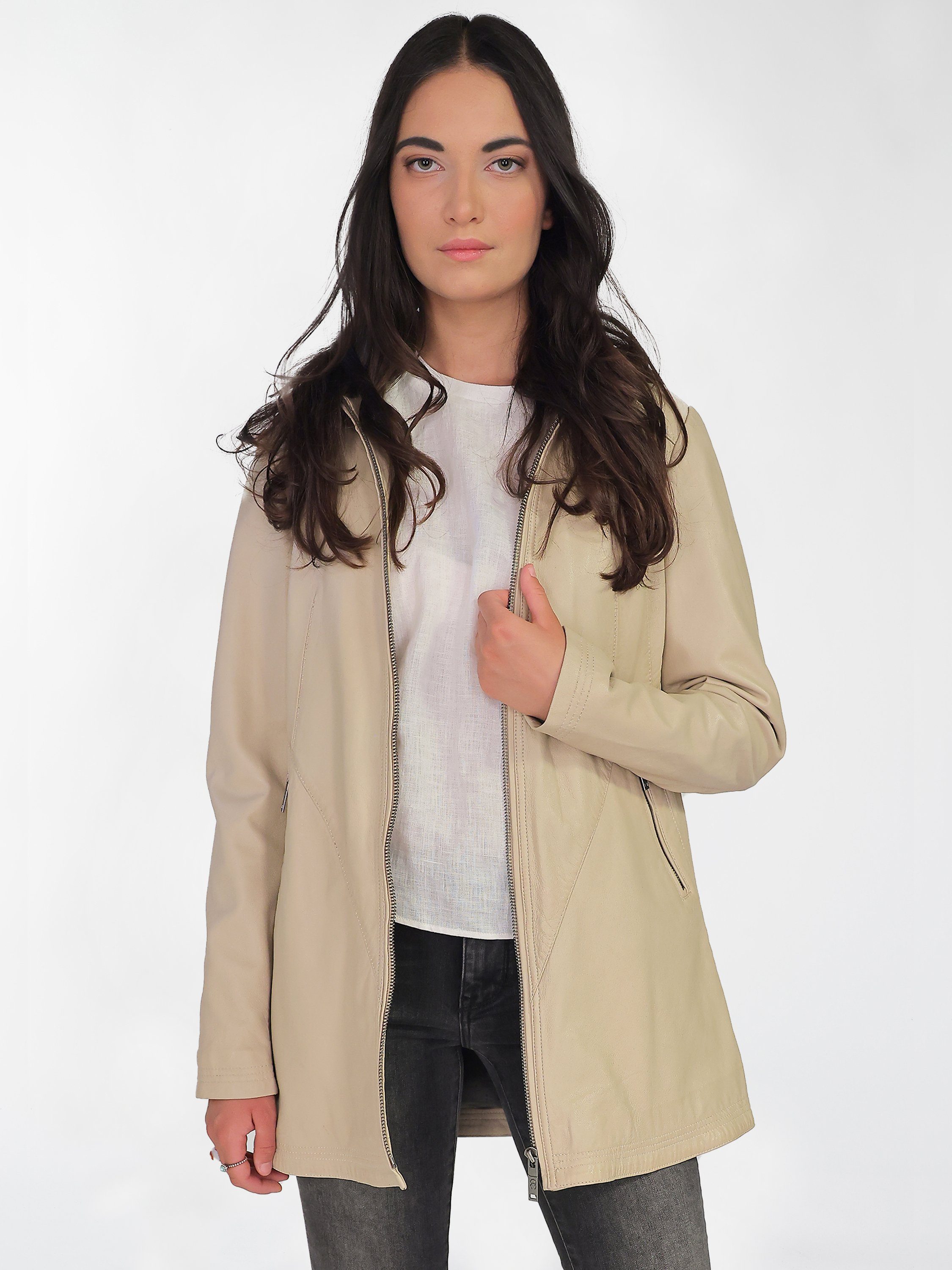 JCC 3102220 smoky Lederjacke beige