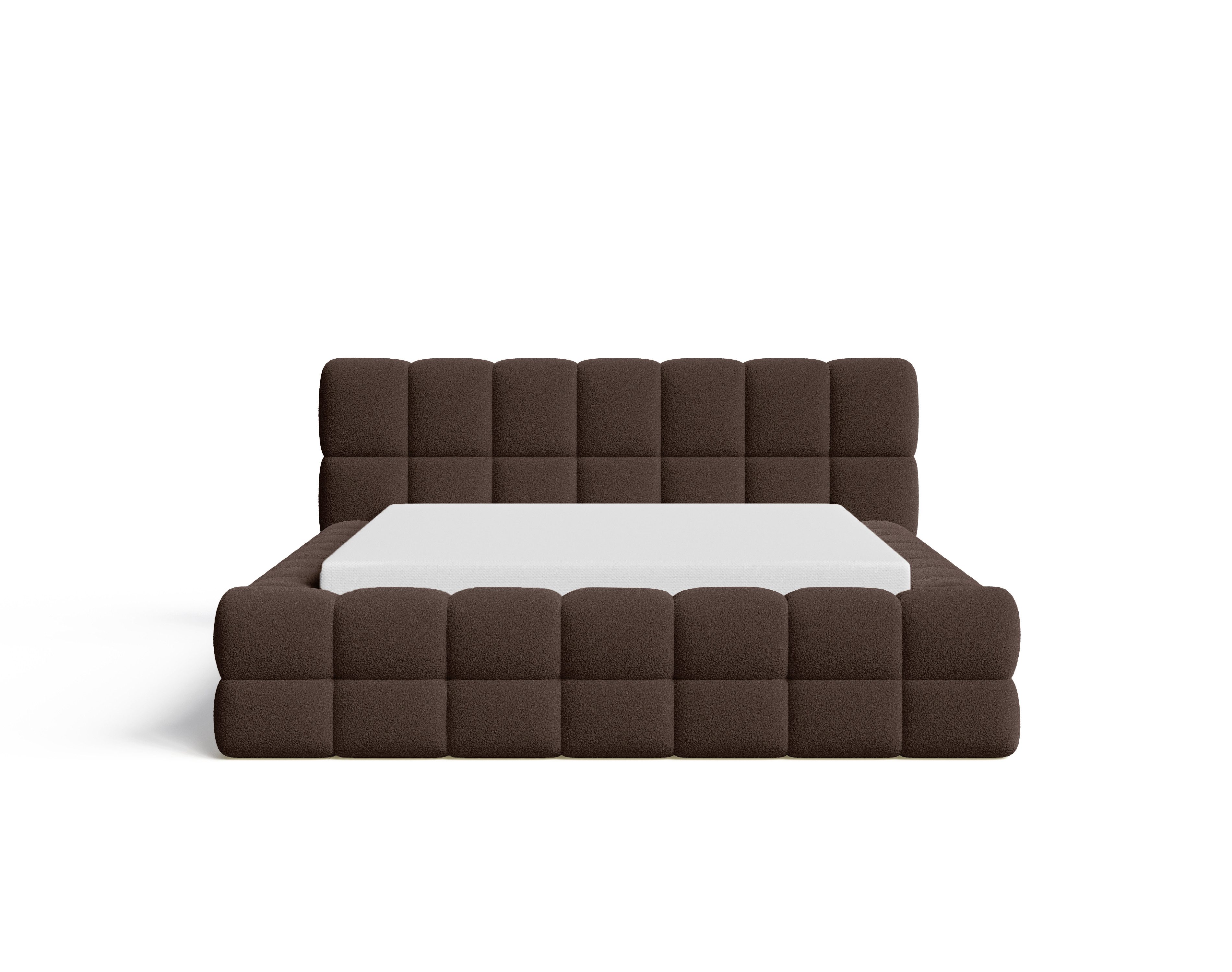 Chilly Möbel Polsterbett Verona Braun Bouclé Stoff 180x200 cm mit Stauraum günstig online kaufen