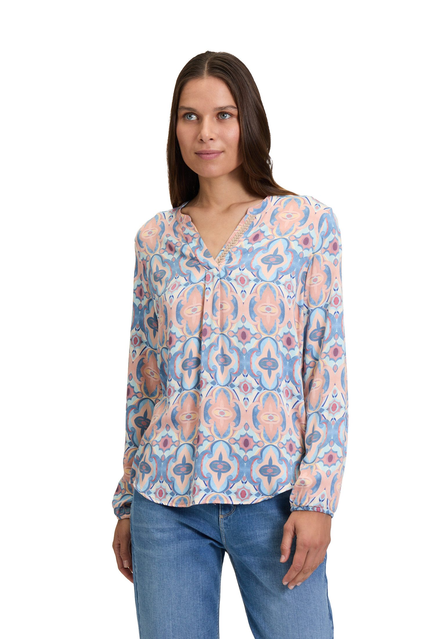 Shirtbluse Cartoon Damen Blusenshirt mit Muster