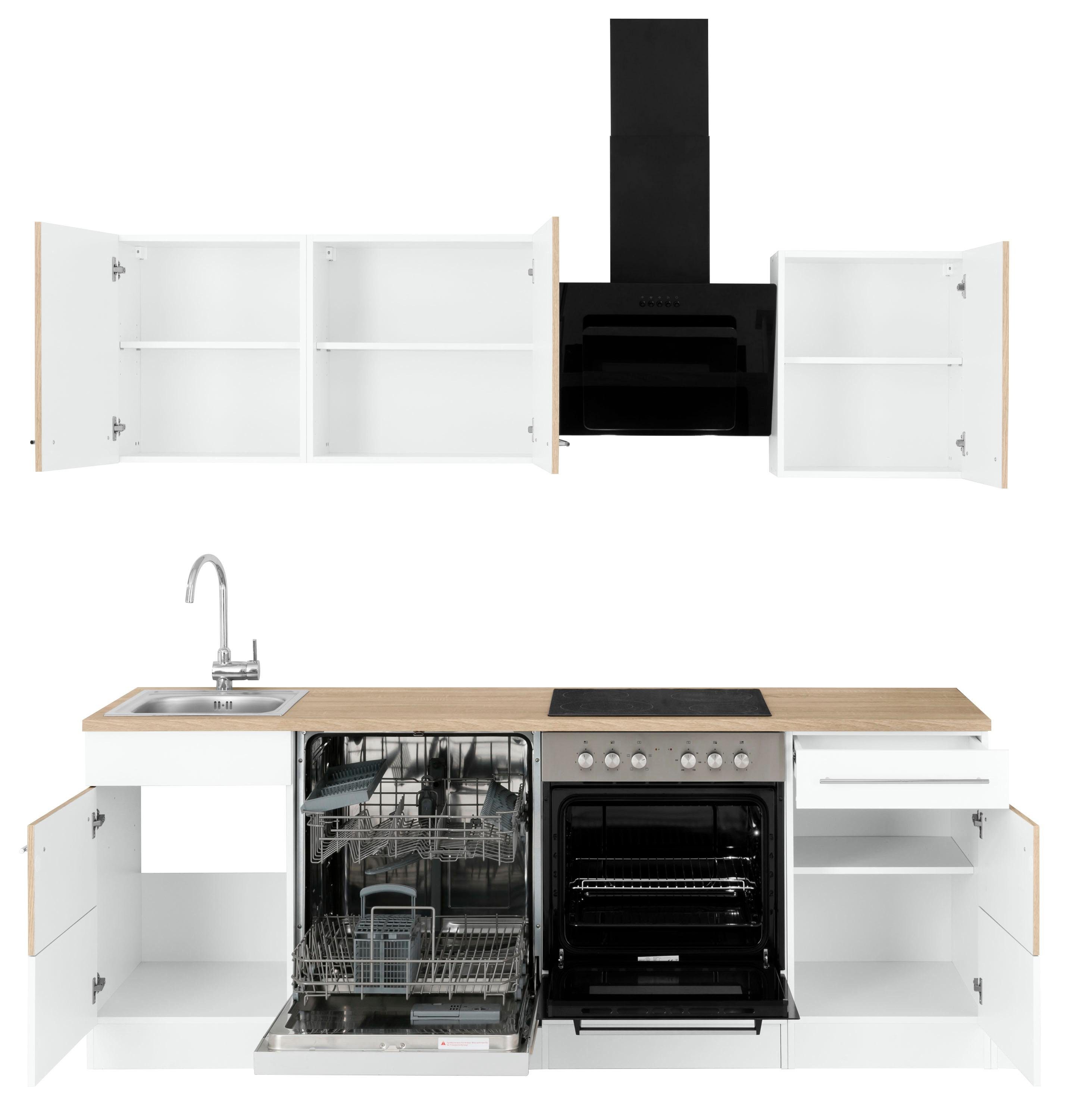 TABLE DE CUISSON Meuble de cuisine KS-Trient, largeur 220 cm, avec électroménager en option, plan de travail