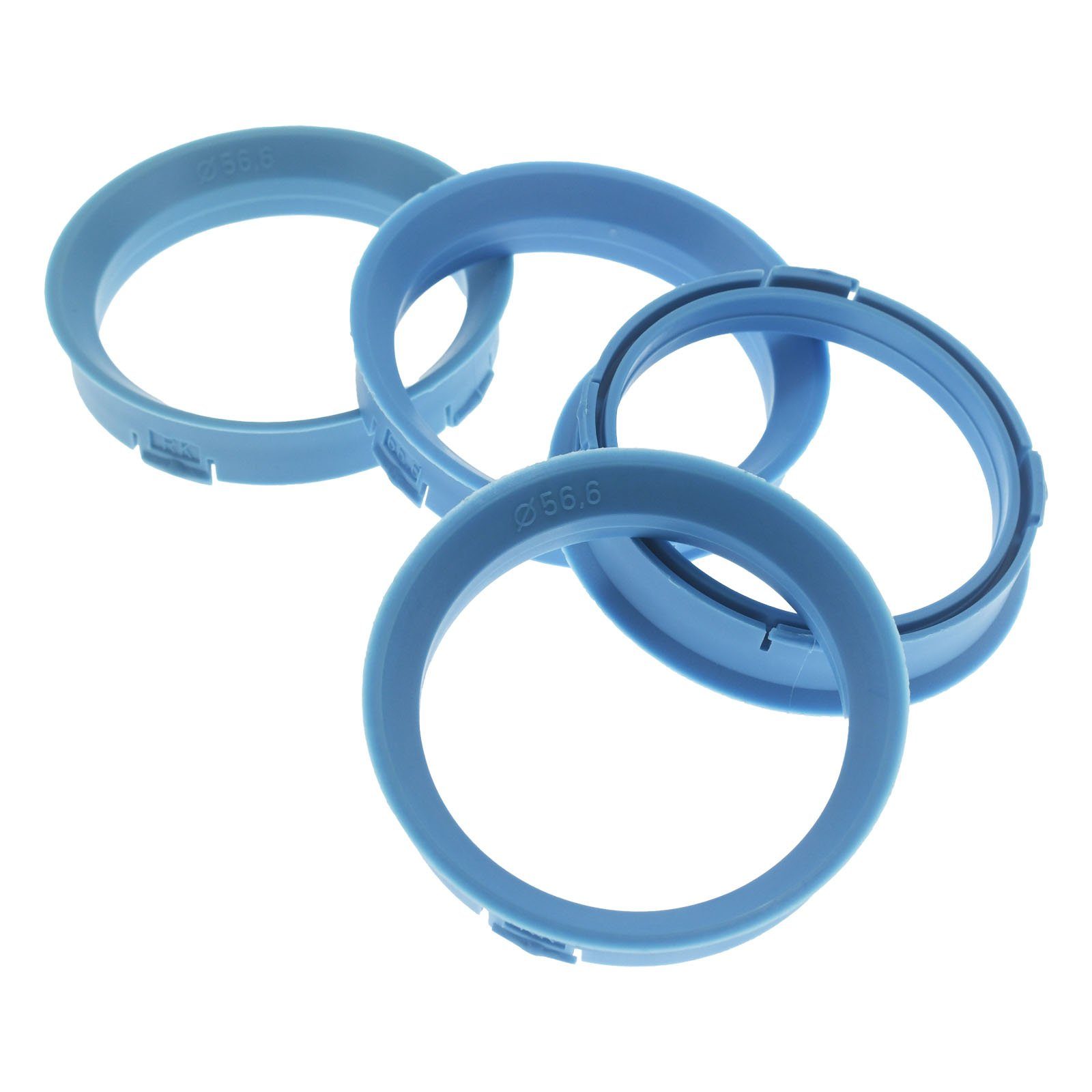 BRANDT AUTOMOTIVE Reifenstift 4x Zentrierringe Hellblau Felgen Ringe Made in Germany, Maße: 66,6 x 56,6 mm