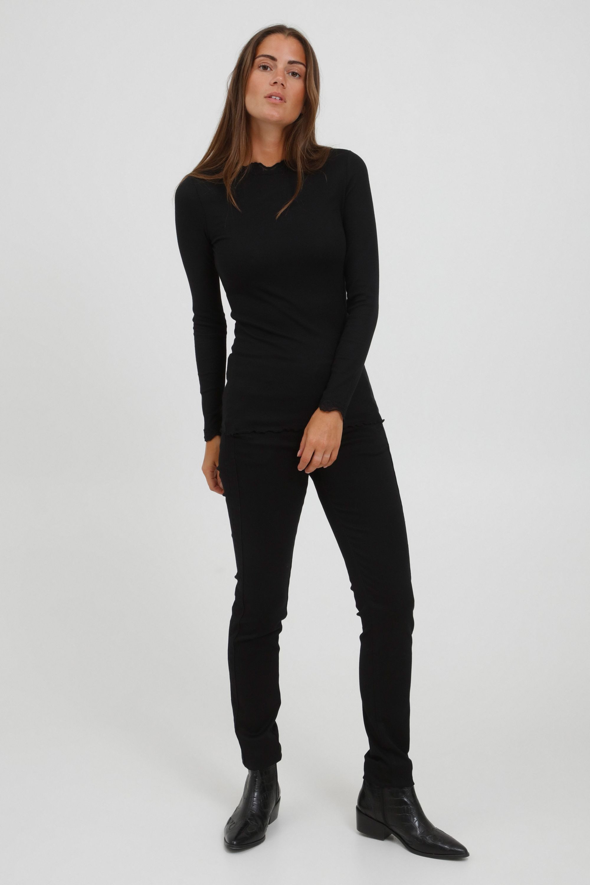 fransa Longsleeve FRHIZAMOND Langarmshirt mit Spitzen-Details günstig online kaufen