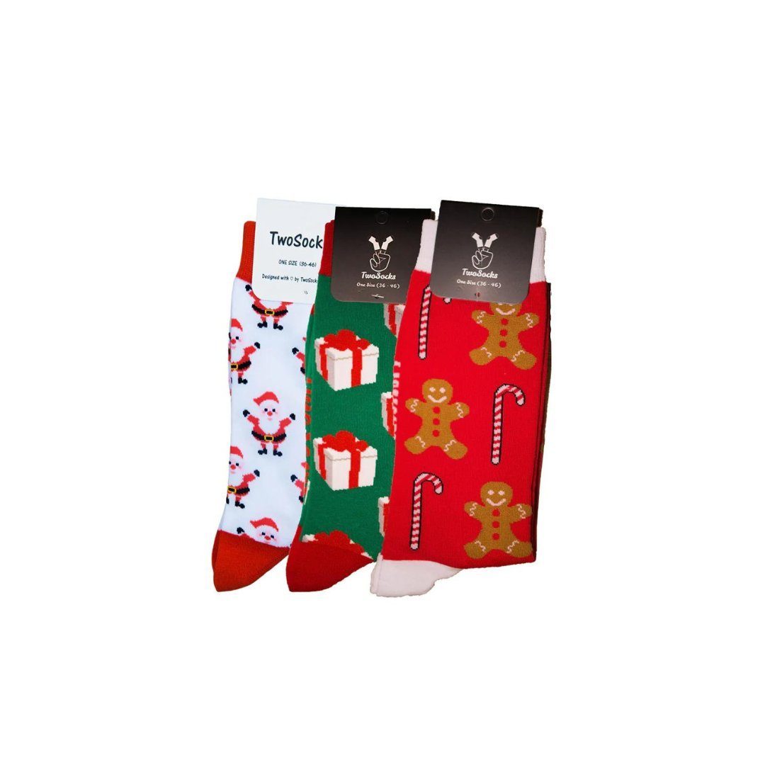 Freizeitsocken Lustige Weihnachtssocken 3 Paar Weihnachtsmann Socken, Einheitsgröße