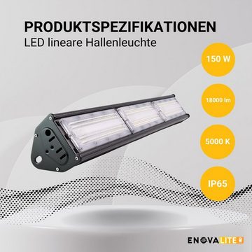 ENOVALITE LED Arbeitsleuchte LED-HighBay, linear, 150 W, 12000 lm, 5000 K (neutralweiß), IP65, TÜV, LED fest integriert, Tageslichtweiß, neutralweiß