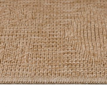 Outdoorteppich, Homtex, 80 x 150 cm, In & Outdoor Teppich Wetterfest Läufer Beige Balkon Teppich Wasserfest