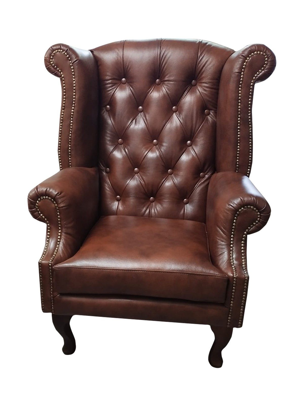 Xlmoebel Ohrensessel Chesterfield Leder Sessel Einsitzer Loung Braun Modern (1-St), Made in Europa