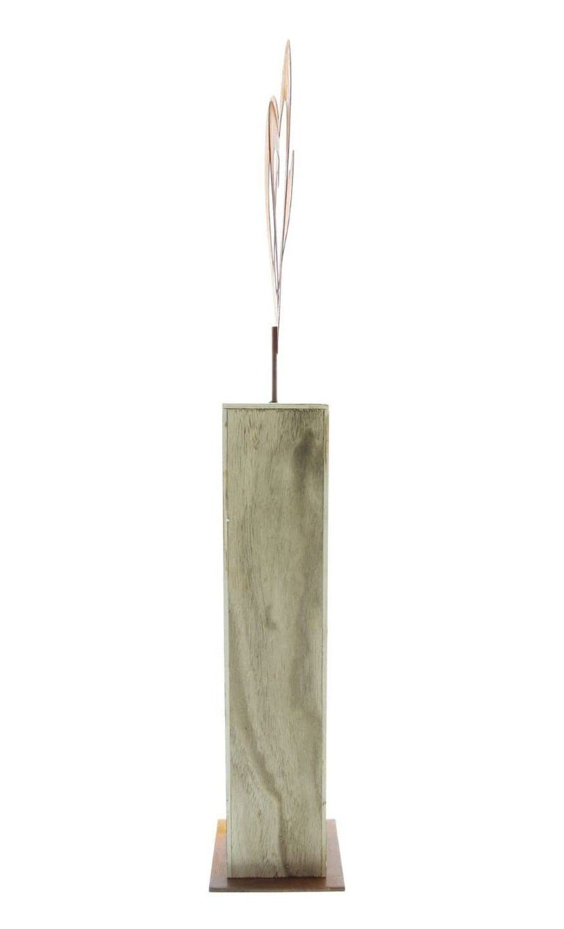 Blockform, cm aus Dekosäule großem "Rostherz" Metalherz 72 mit in Holz hoch, Dekoleidenschaft