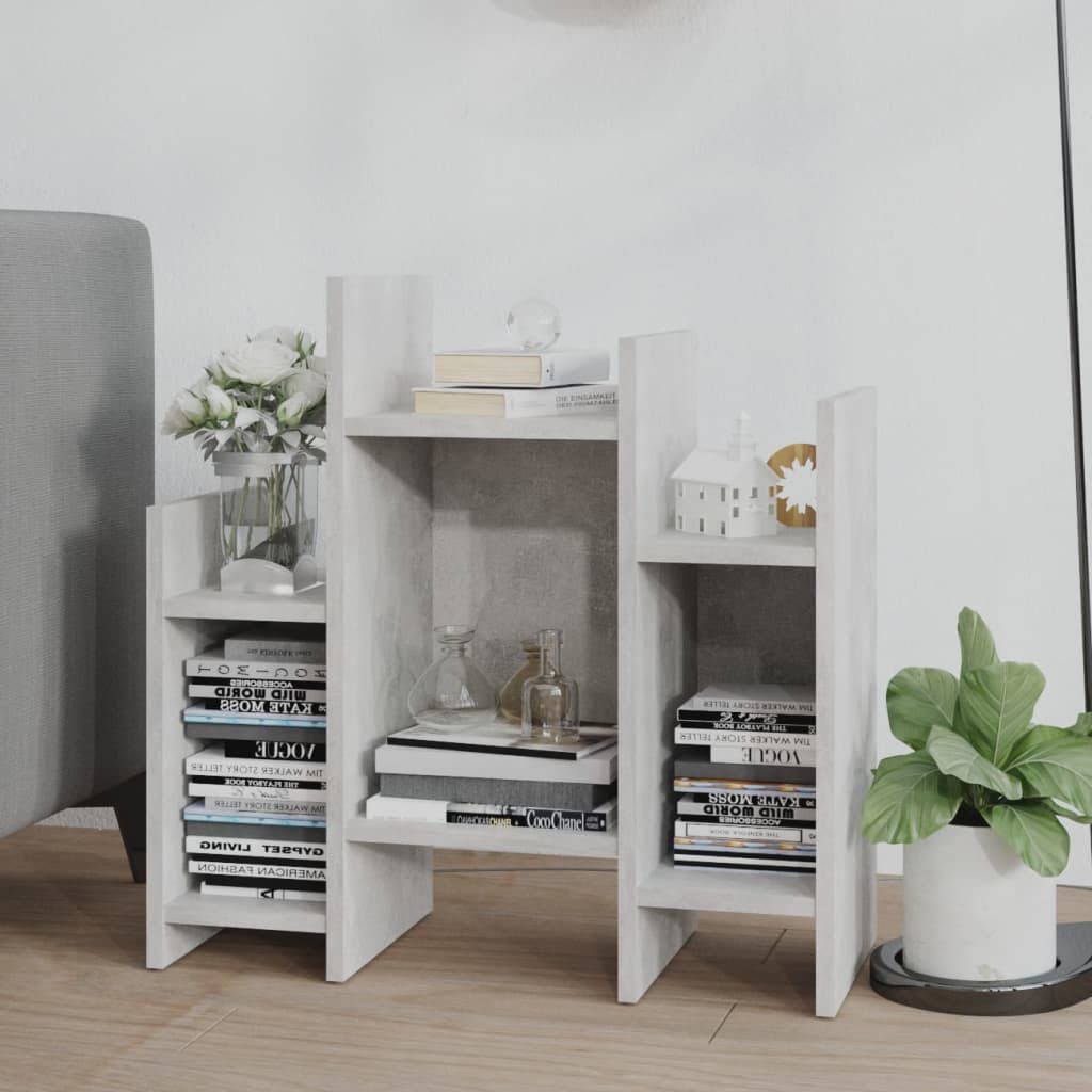furnicato Kommode Bücherschrank Betongrau 60 x 26 x 60 cm aus Holzwerkstoff (1 St), Regal mit 6 Ablagen als Beistelltisch für das Wohnzimmer