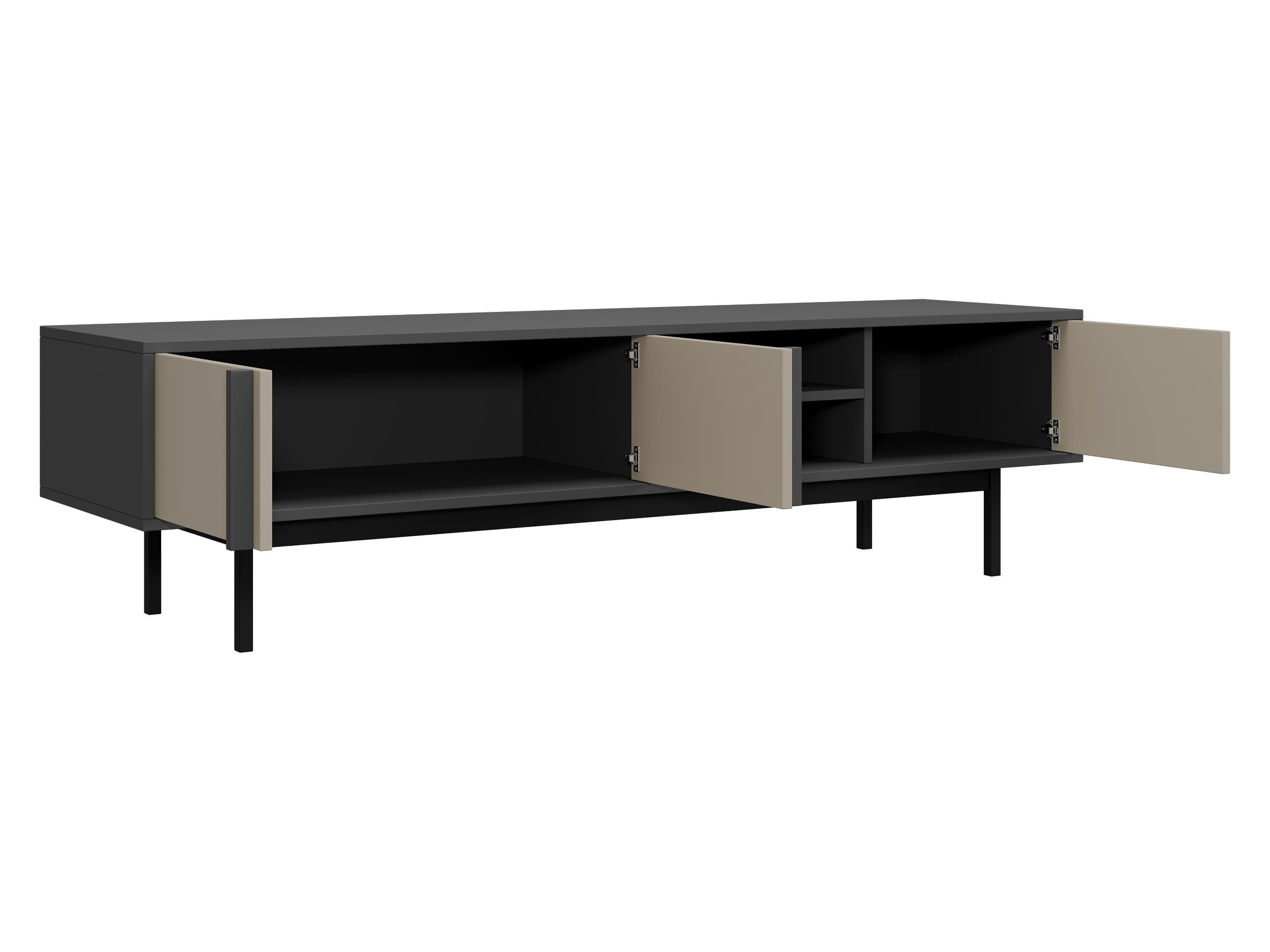 MIRJAN24 TV-Schrank Alsy 3D AL09 (mit drei Drehtüren) 163x43x43 cm, Untergestell aus Metall