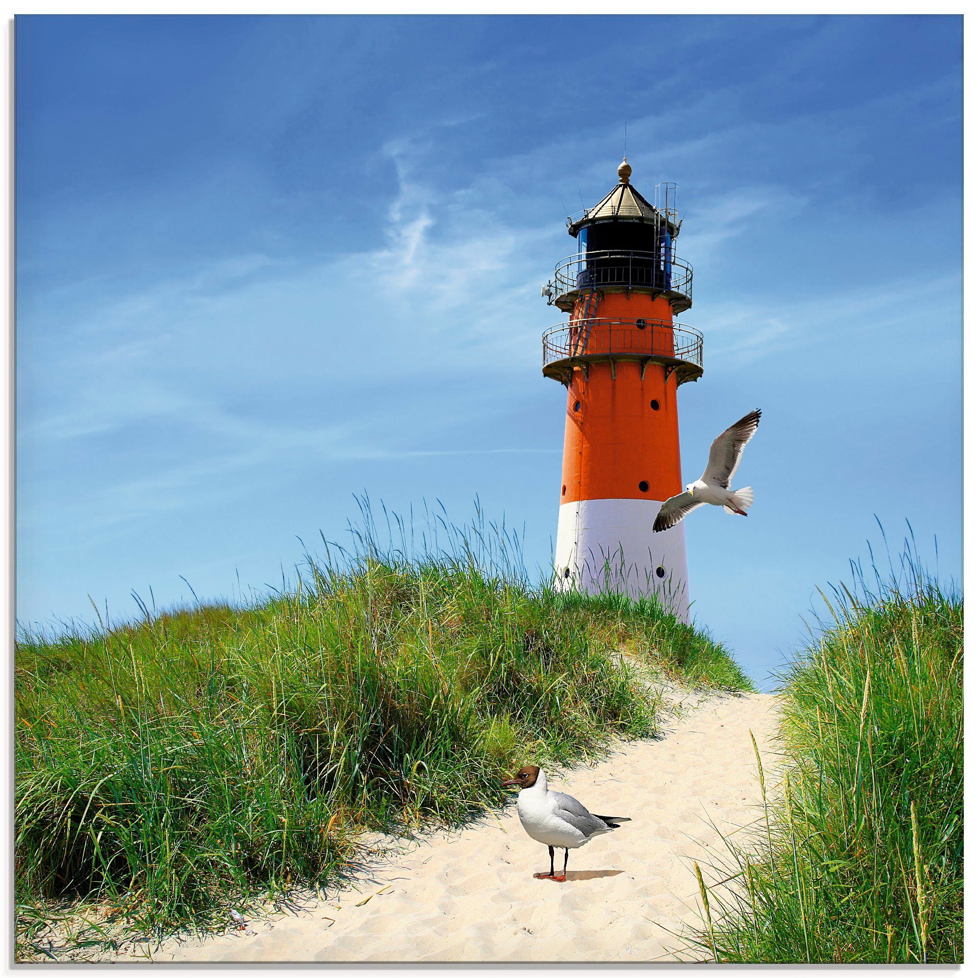 Artland Glasbild Am Leuchtturm, Gebäude (1 St), in verschiedenen Größen