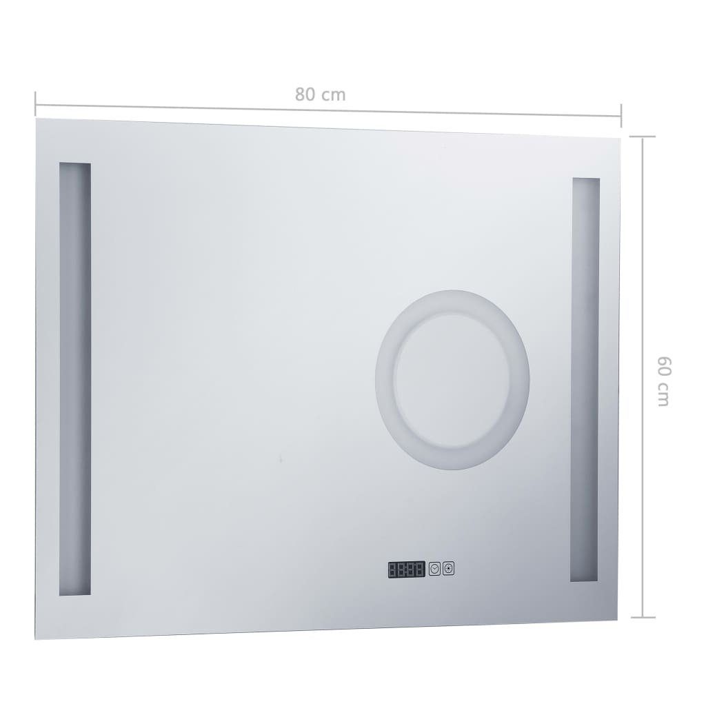 furnicato Wandspiegel LED-Badspiegel mit Berührungssensor cm 80x60