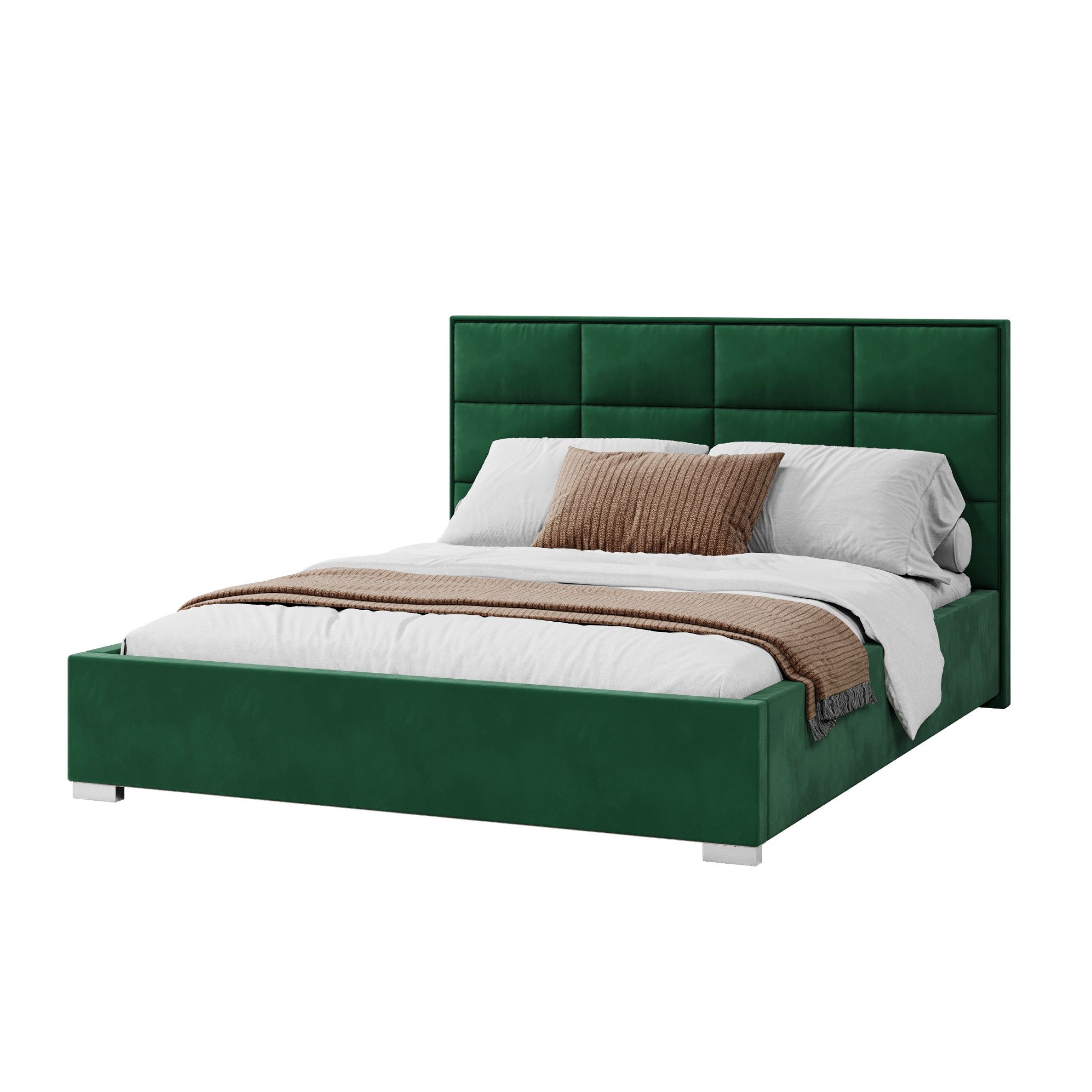 FDM Polsterbett modern mit Bettkasten MADE IN EU - mit hochwertigem Velours Bezug (verfügbar 120x200 140x200 160x200 180x200cm, Bettrahmen, Bett, mit großen gepolsterten Kopfteil, mit Bettkasten zum aufklappen), Hebbarer Metallrahmen, Bettkasten, mit/ohne Matratze