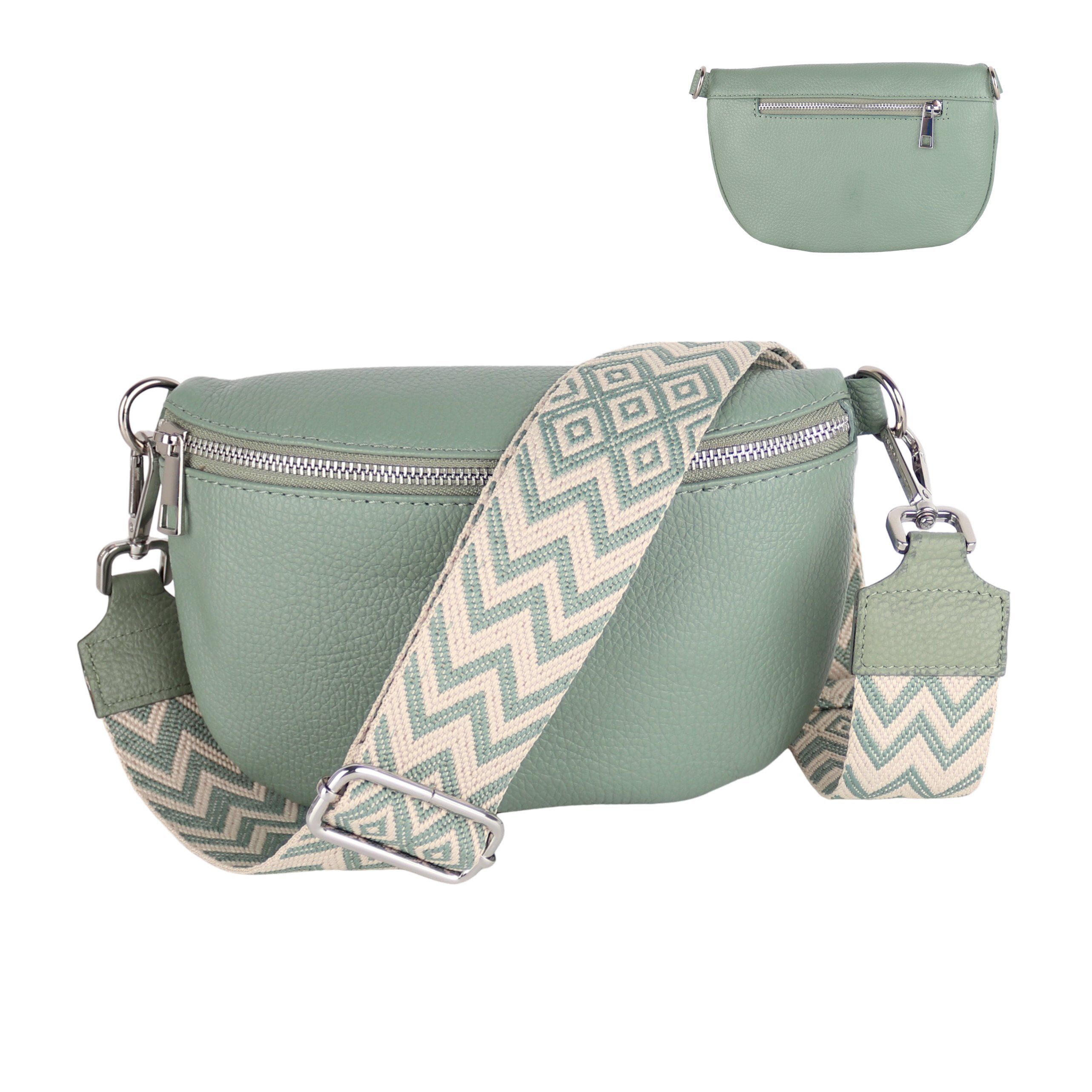 Bauchtasche Damen Echtleder, Made in Italy,Umhängetasche; Brusttasche