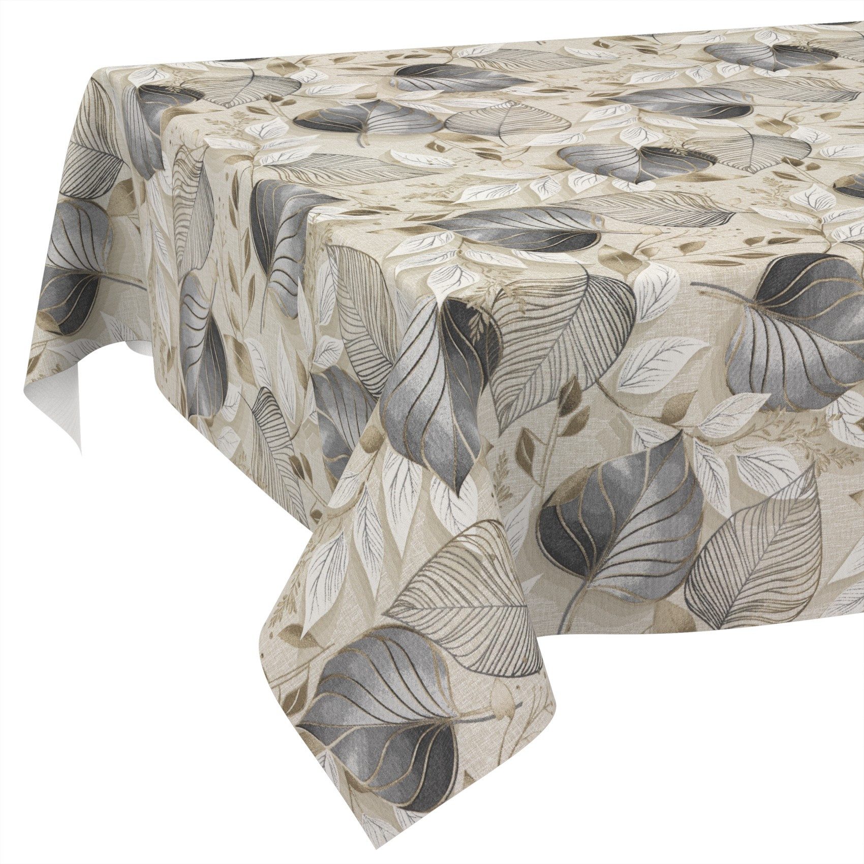 ANRO Tischdecke abwaschbar Tischtuch Baumwolle Polyester wasserabweisend (Einzelstück 1-tlg), Schmutzabweisend Vergangenheit Grau 100x140cm