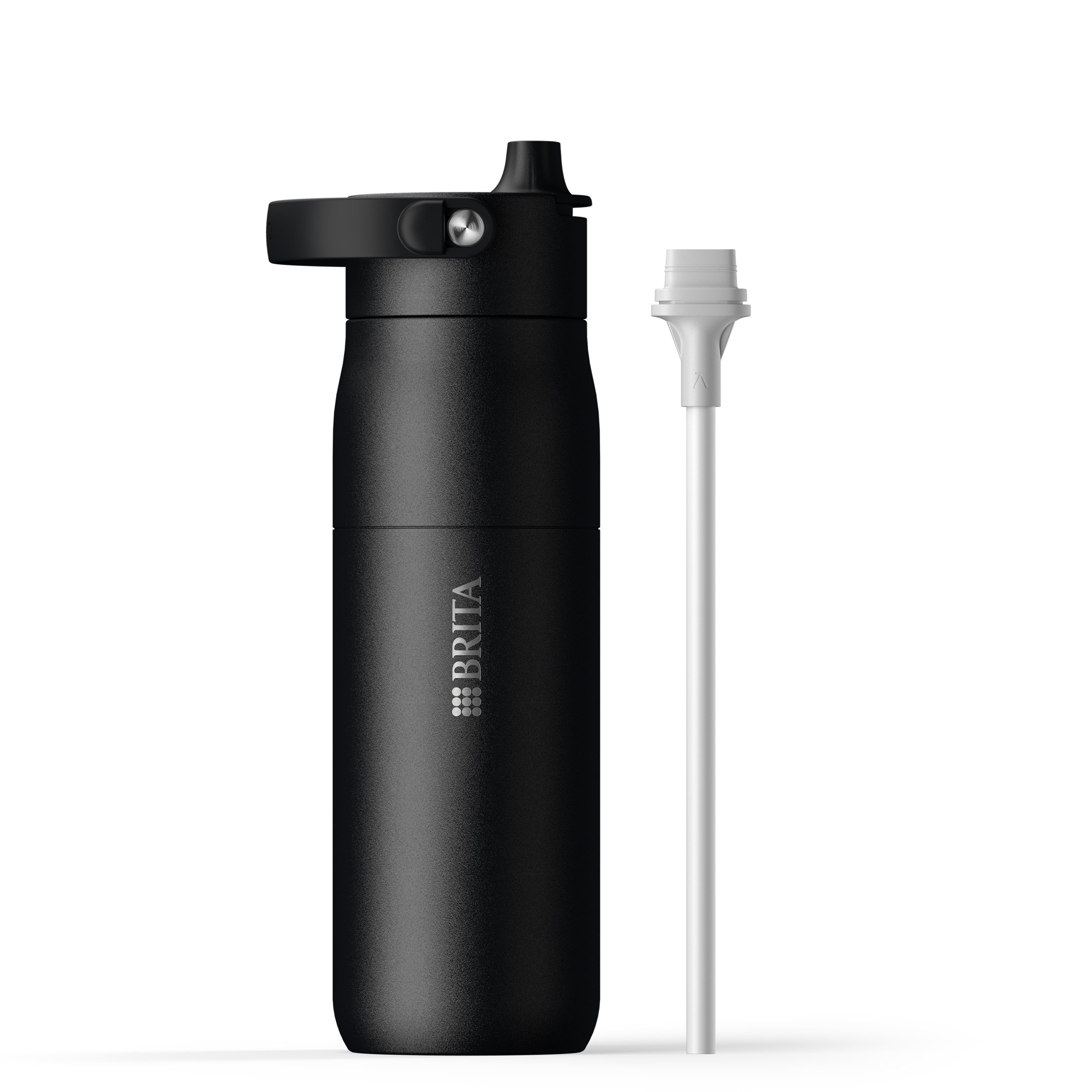 BRITA Trinkflasche BRITA LARQ Essential Trinkflasche (680ml) mit Strohhalm, Edelstahl Wasserflasche mit doppelwandiger Isolation - hält 24h kalt