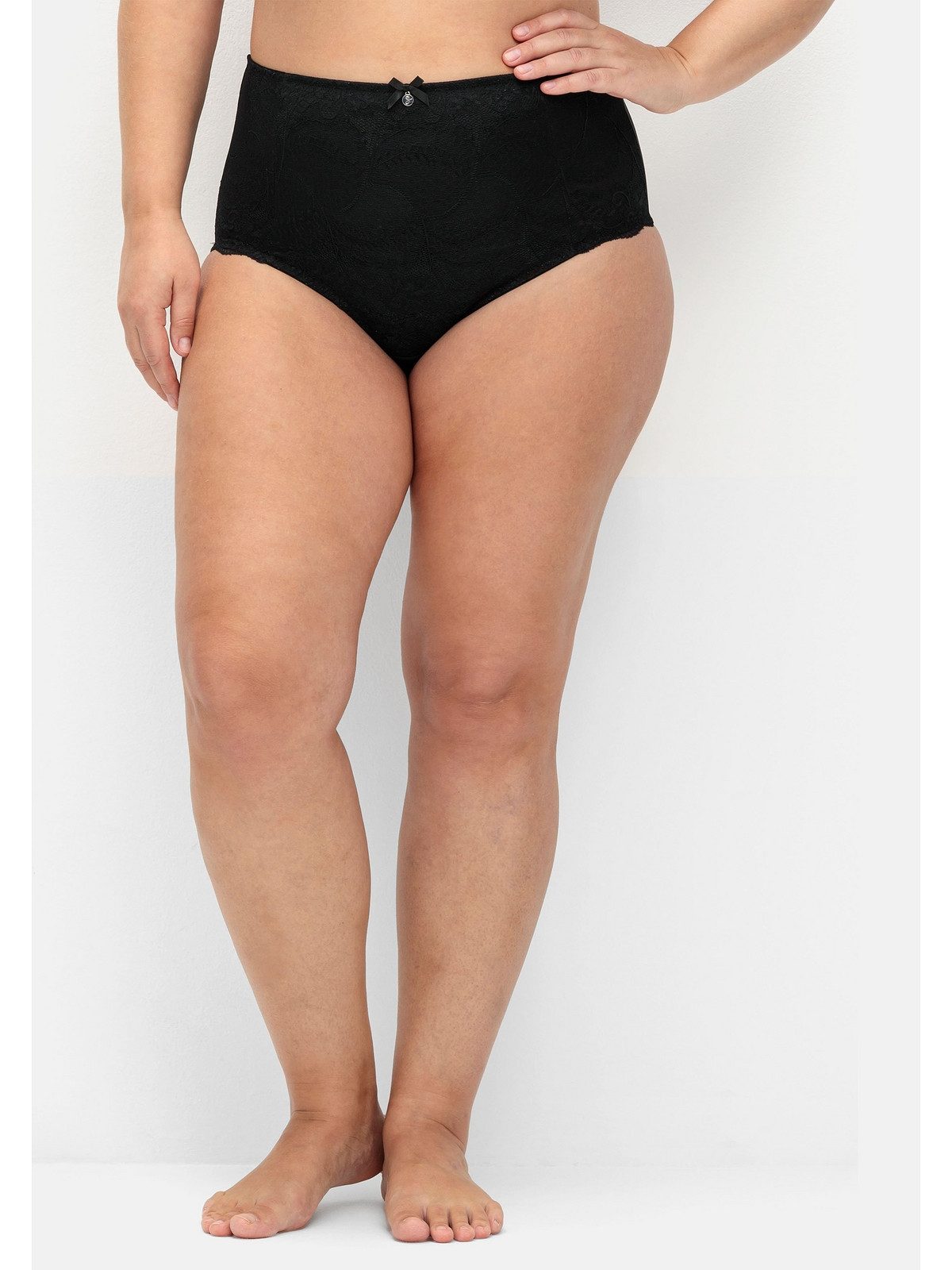 Sheego High-Waist-Slip Große Größen im Doppelpack, mit Spitzeneinsatz