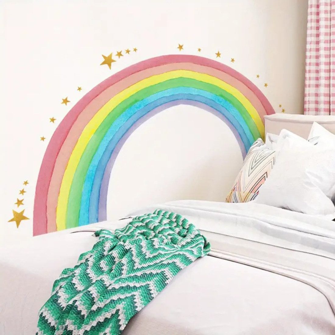 Montegoni Wandtattoo Wandtattoo XXL Regenbogen Sterne Kinderzimmer Aufklebe günstig online kaufen