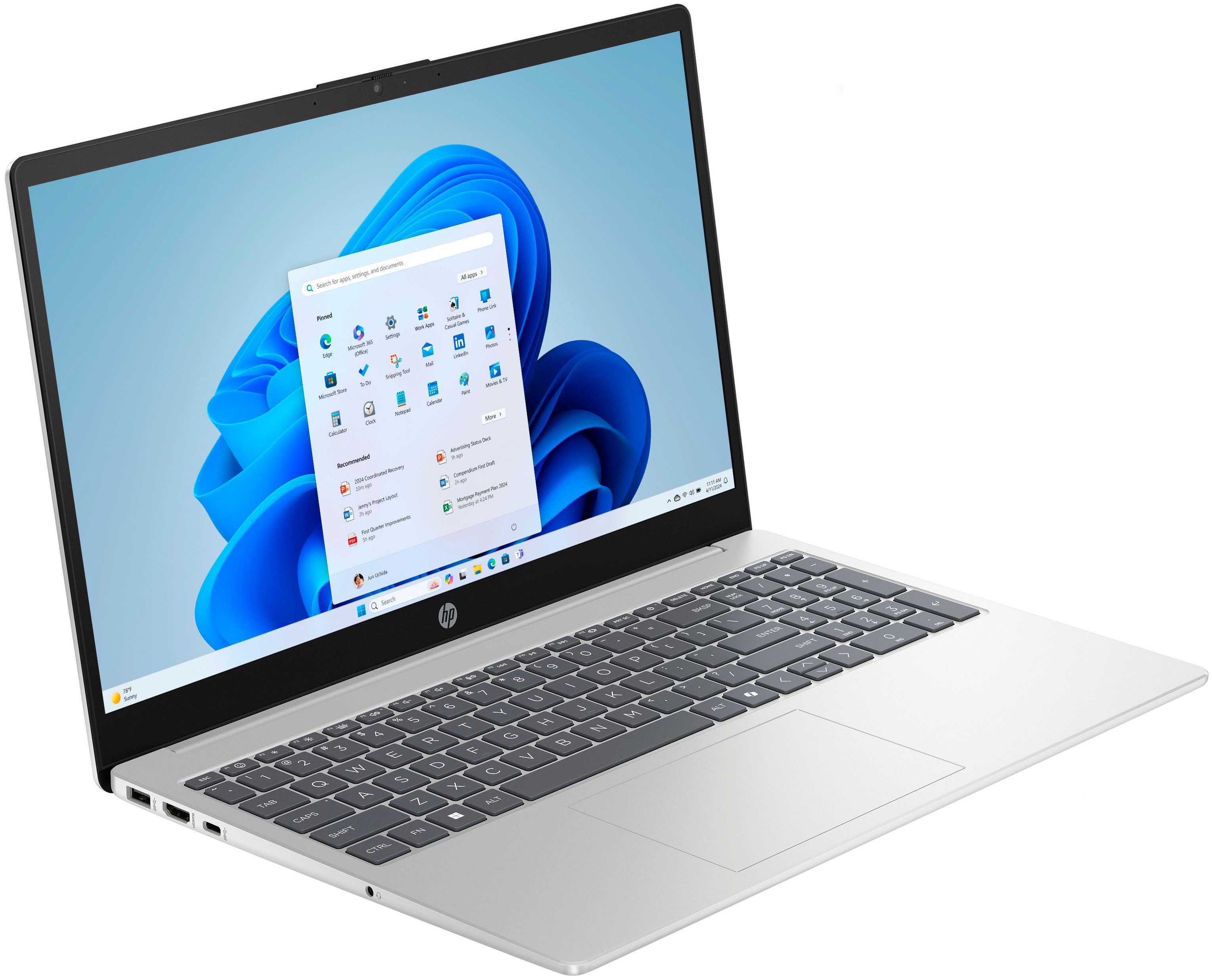 HP 15-fc1054ngx Notebook (39,6 cm/15,6 Zoll, AMD Ryzen 5 7520U, Radeon Graphics, 8 GB, 256 GB SSD)