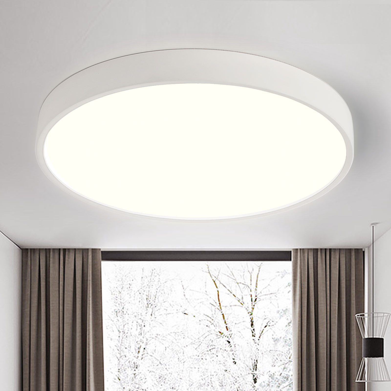 style home LED Deckenleuchte Deckenlampe, 36W-Ø40x4cm, LED fest integriert, Warmweiß 3000K, nicht dimmbar ohne Fernbedienung, für Wohnzimmer Schlafzimmer Büro Küche, Ø40x4cm, Weiß