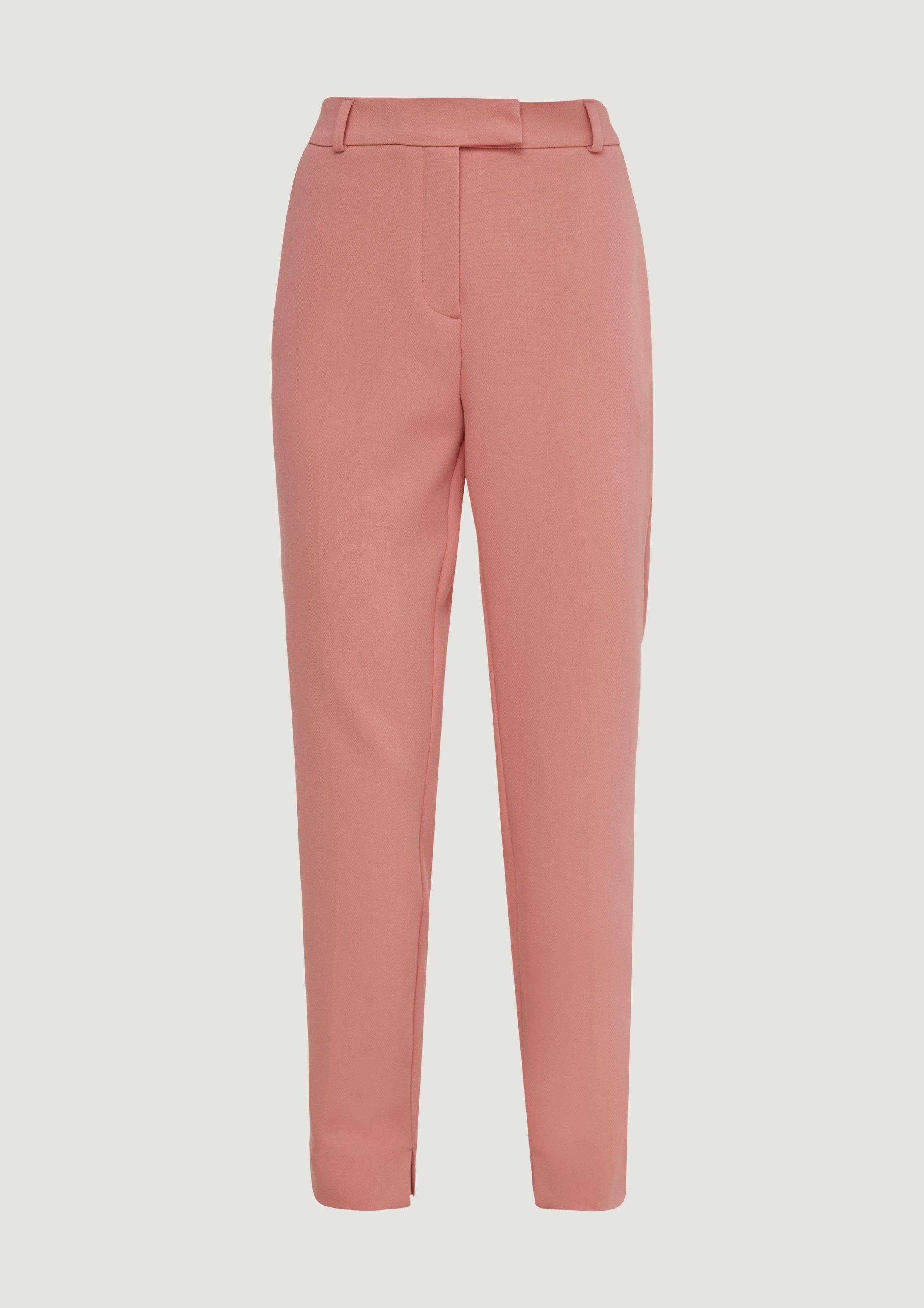 Hose Slim: Comma rosa 7/8-Hose Fischgratmuster mit