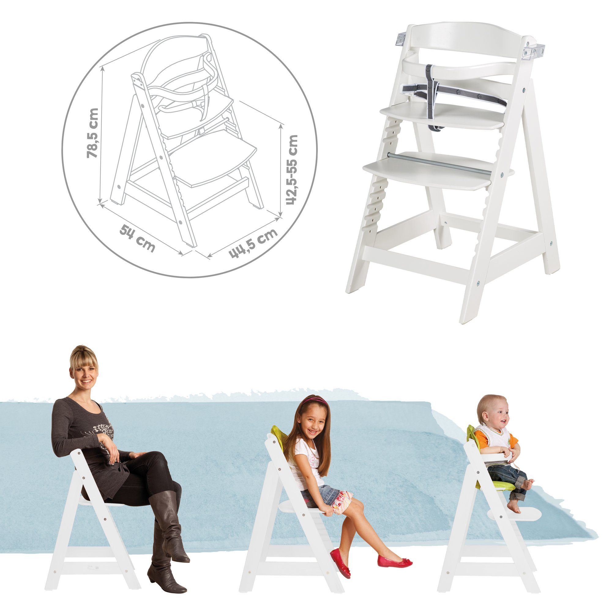 roba® Hochstuhl Sit Up FUN, abnehmbarem & inkl Bügel, weiß Essbrett