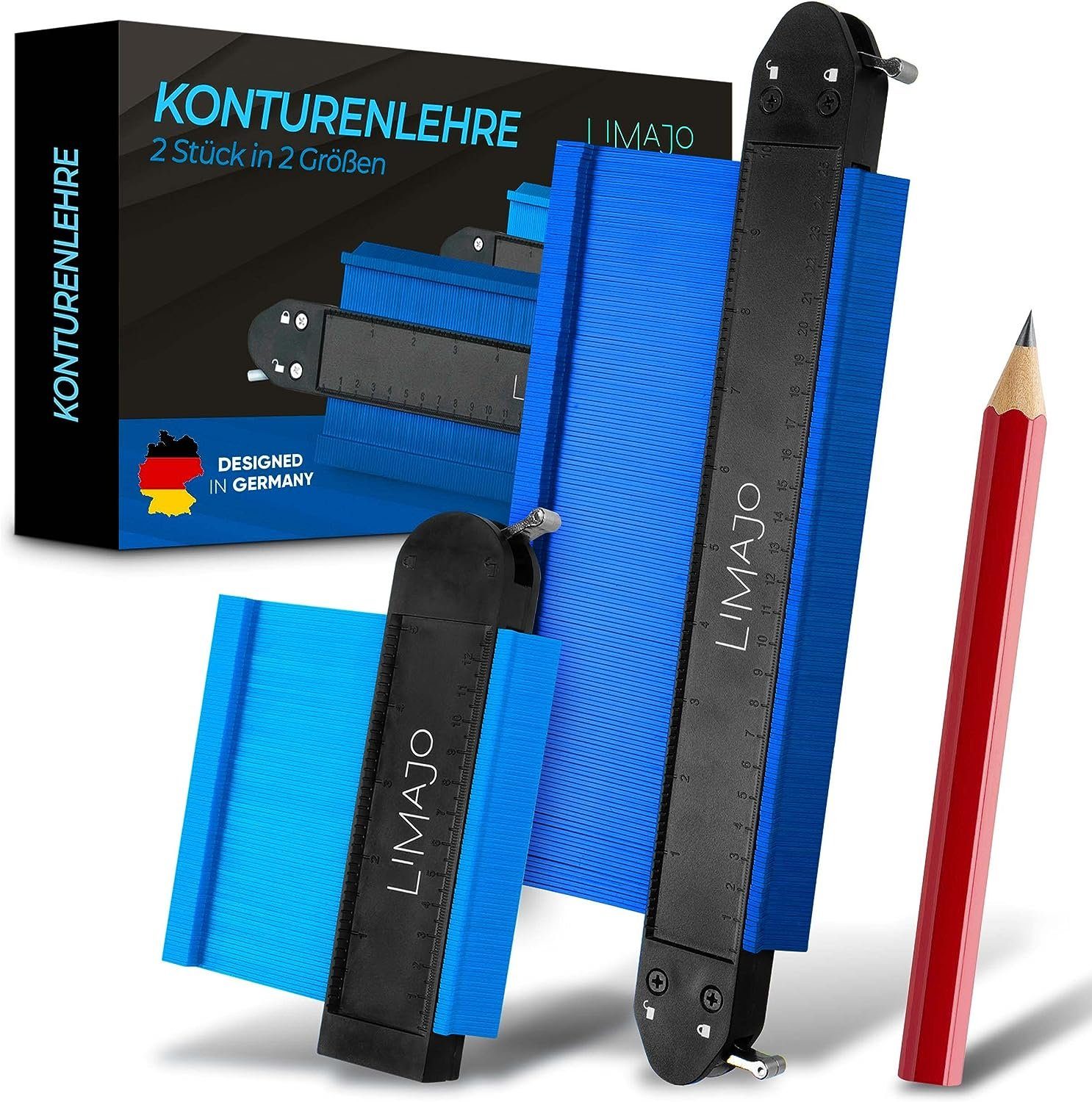 Konturenlehre 25 cm und 12 cm, Messbereich max. 13cm, Lamellenbreite 1,5mm