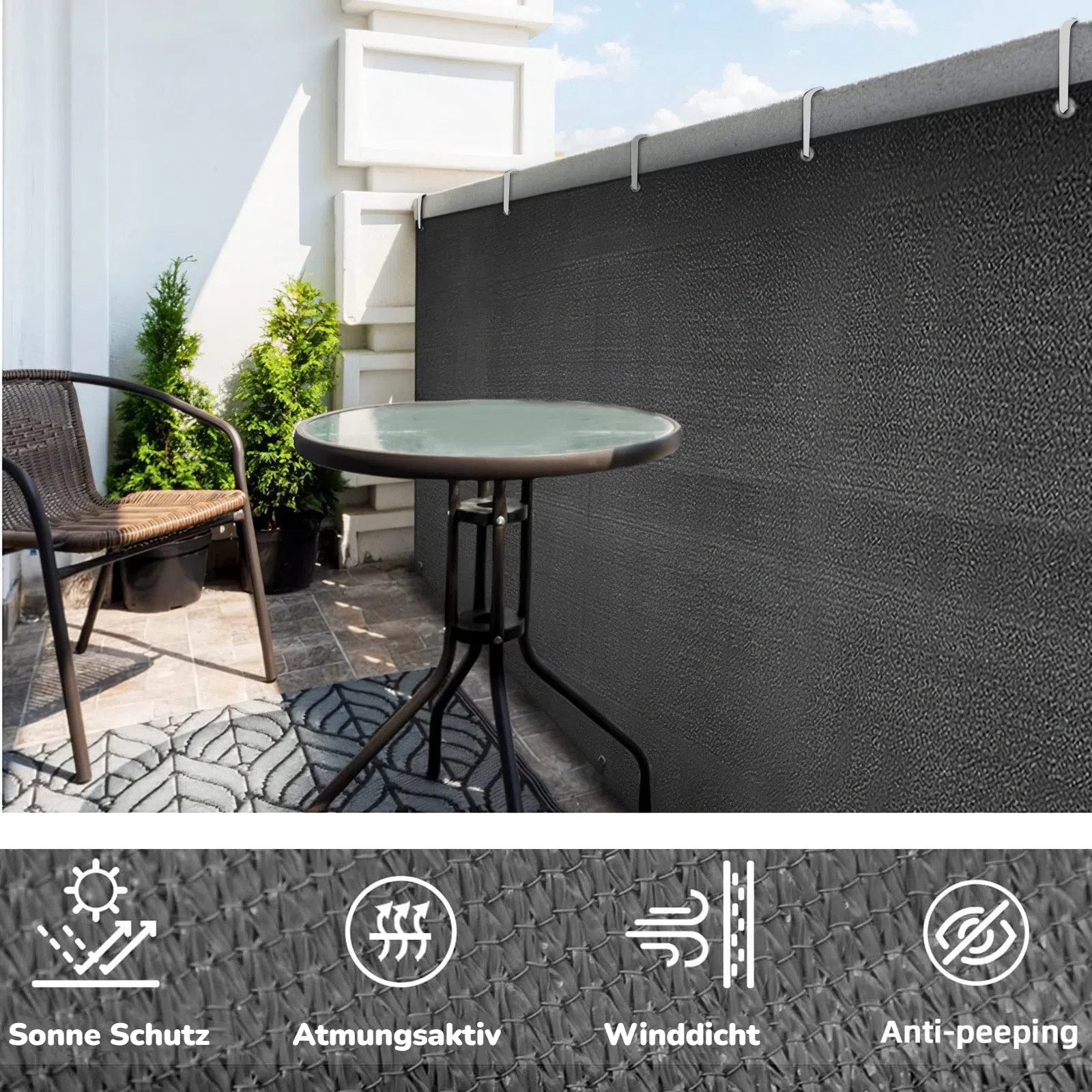 BlingBin Balkonsichtschutz Balkon Sichtschutz Balkonabdeckung Balkonsichtsc günstig online kaufen